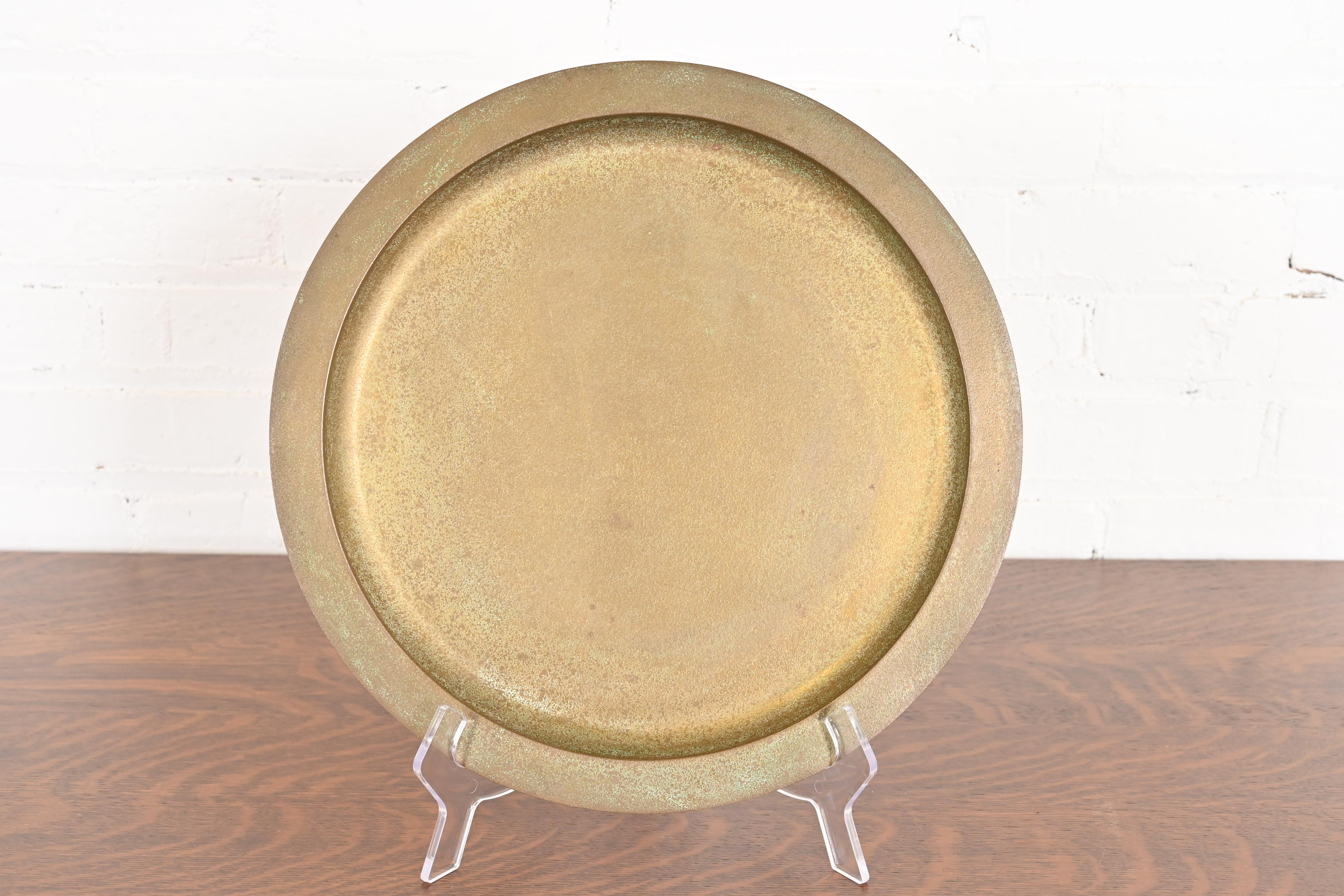 Tiffany Studios New York Bronze Doré Large Charger Plate or Tray