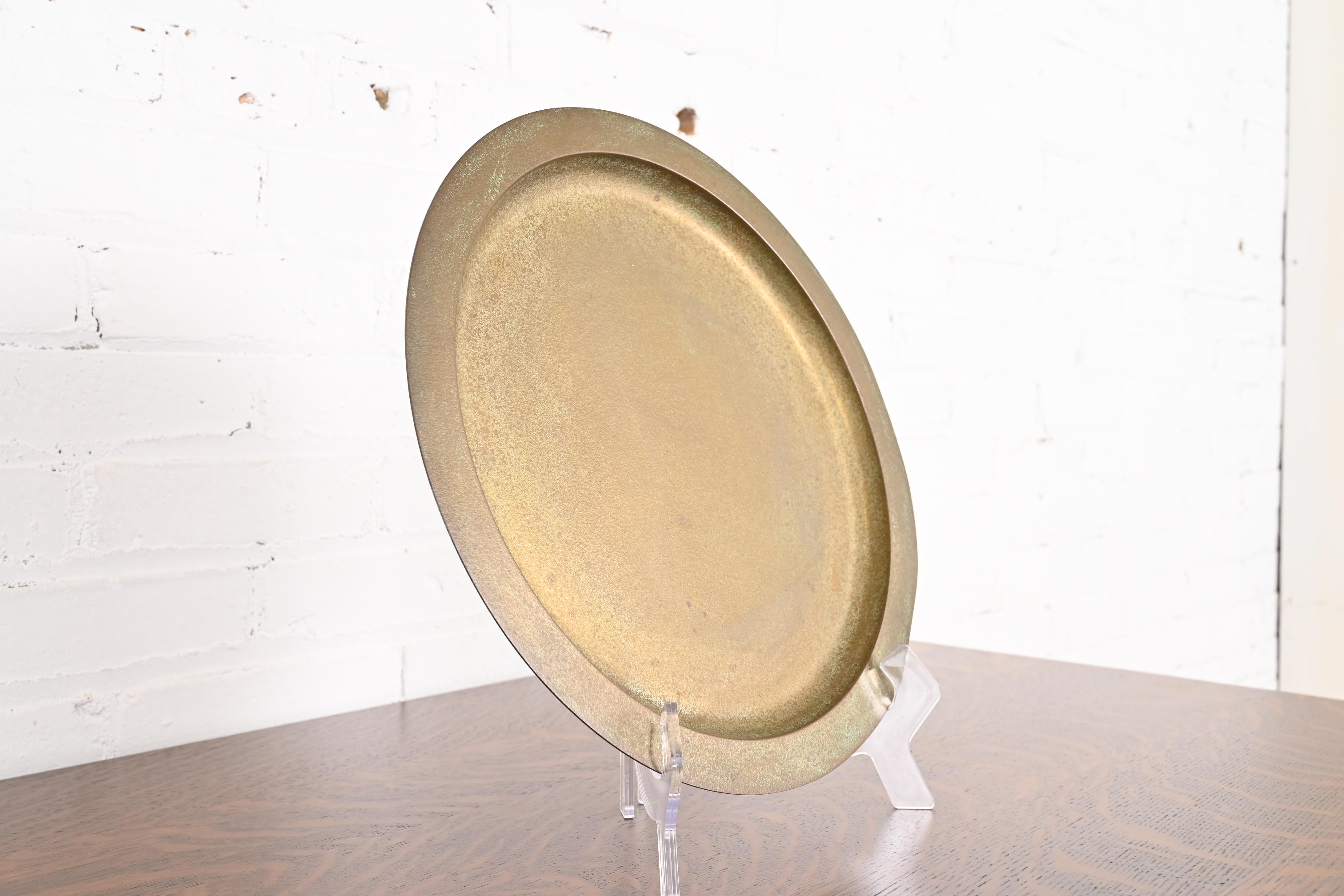 Tiffany Studios New York Bronze Doré Large Charger Plate or Tray - Image 5