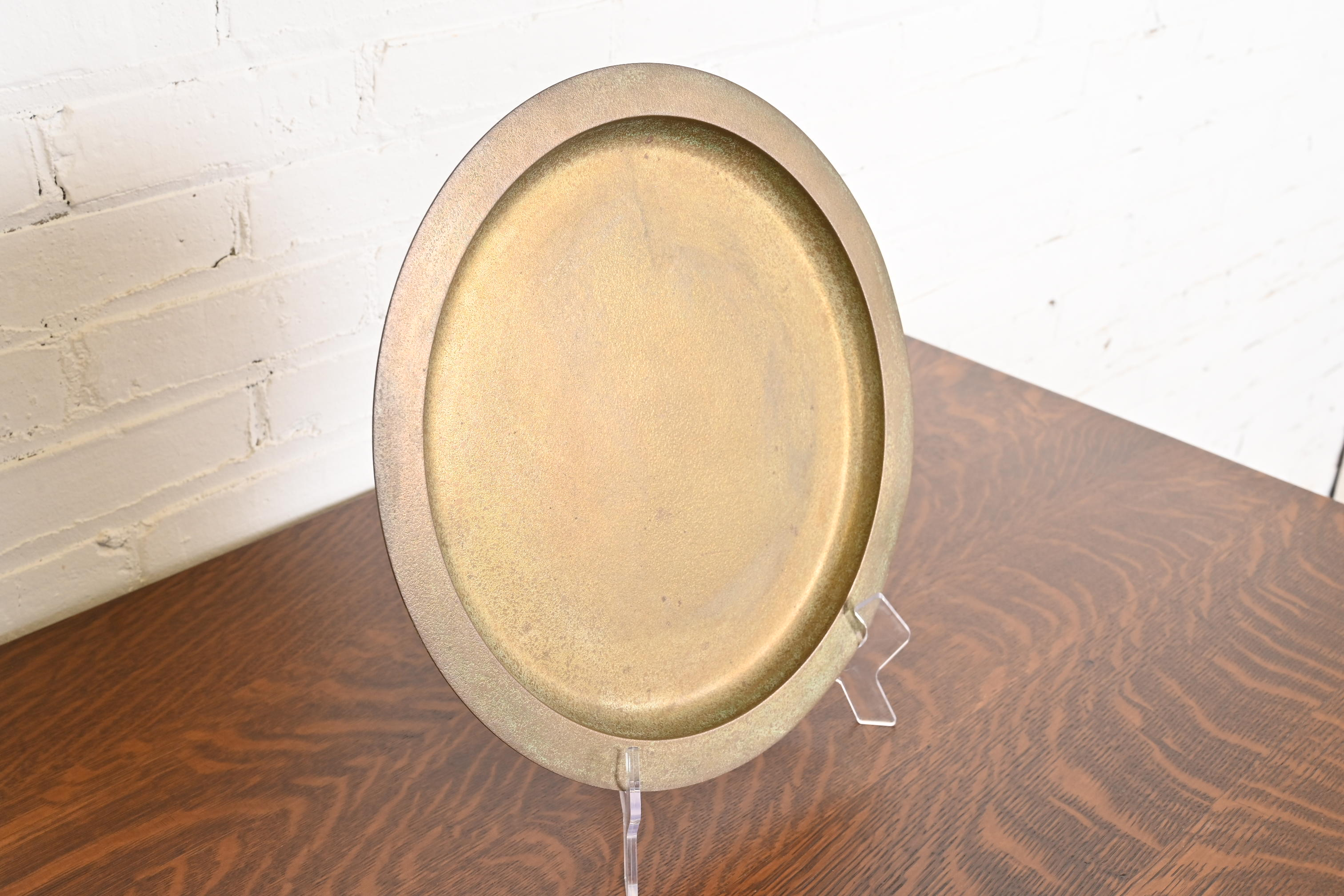 Tiffany Studios New York Bronze Doré Large Charger Plate or Tray - Image 4