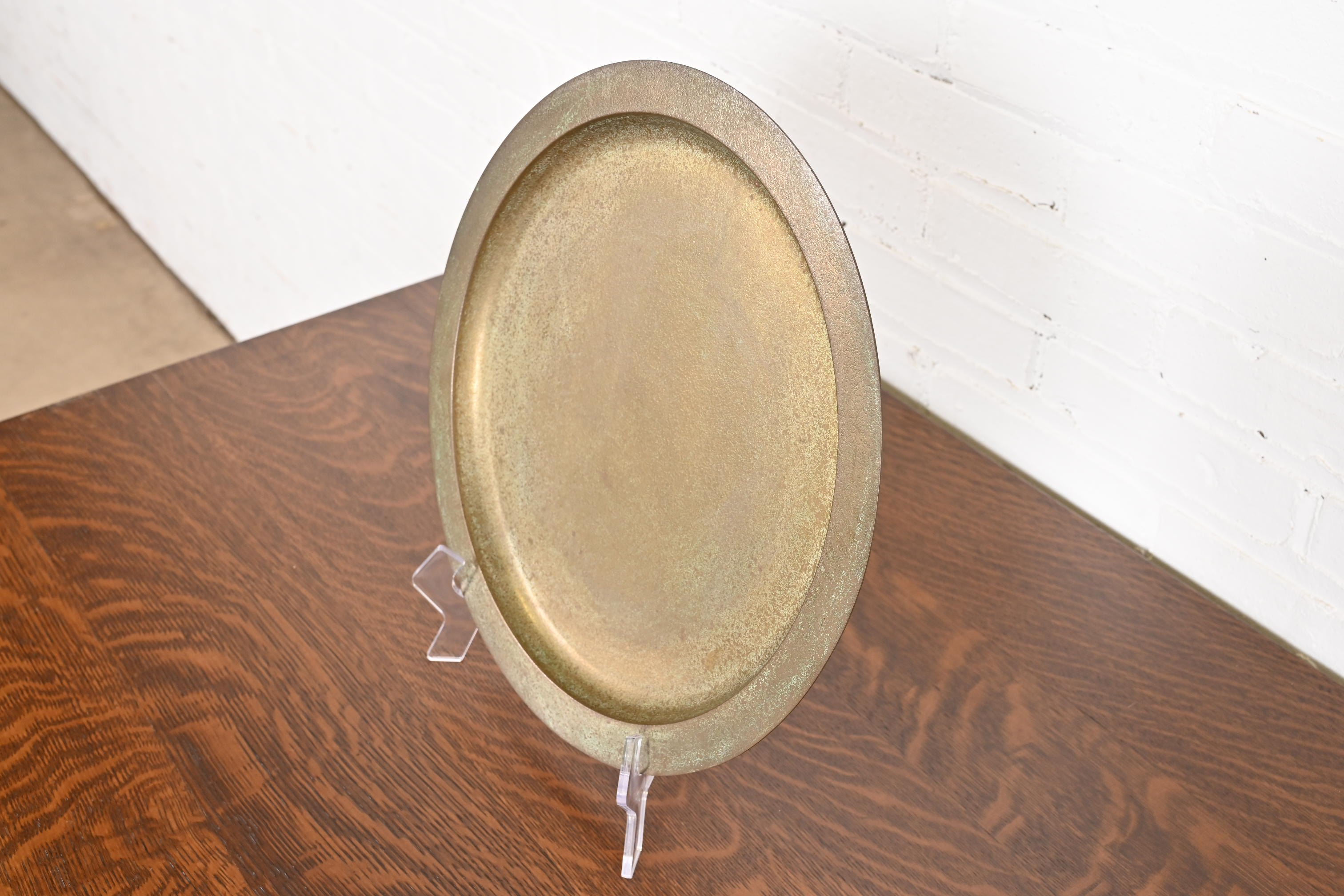 Tiffany Studios New York Bronze Doré Large Charger Plate or Tray - Image 2