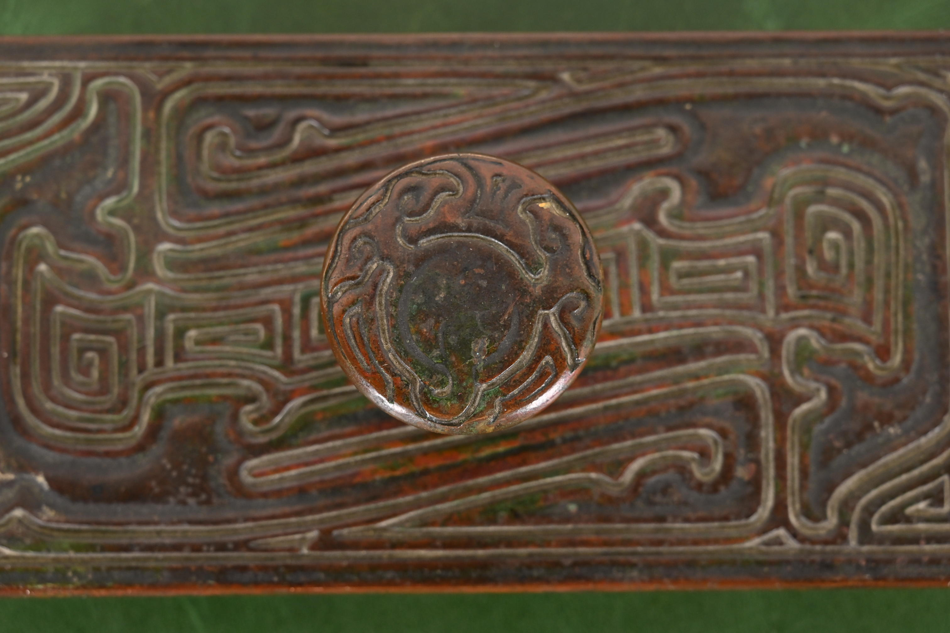 Tiffany Studios New York Chinese Pattern Bronze Rocker Blotter - Image 7