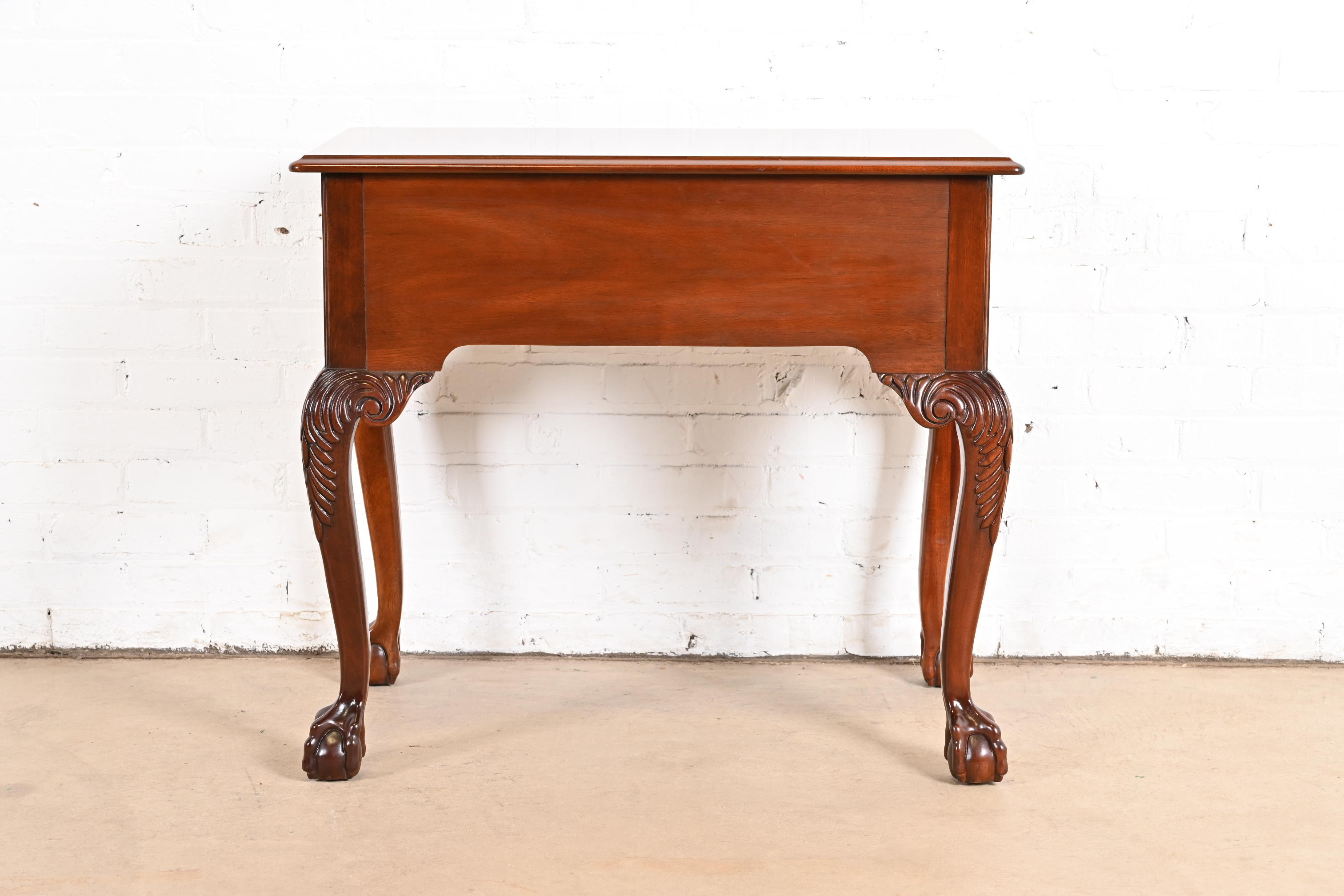 Councill Furniture Chippendale Banded Mahogany Lowboy Dressing Table or Entry Table - Image 11