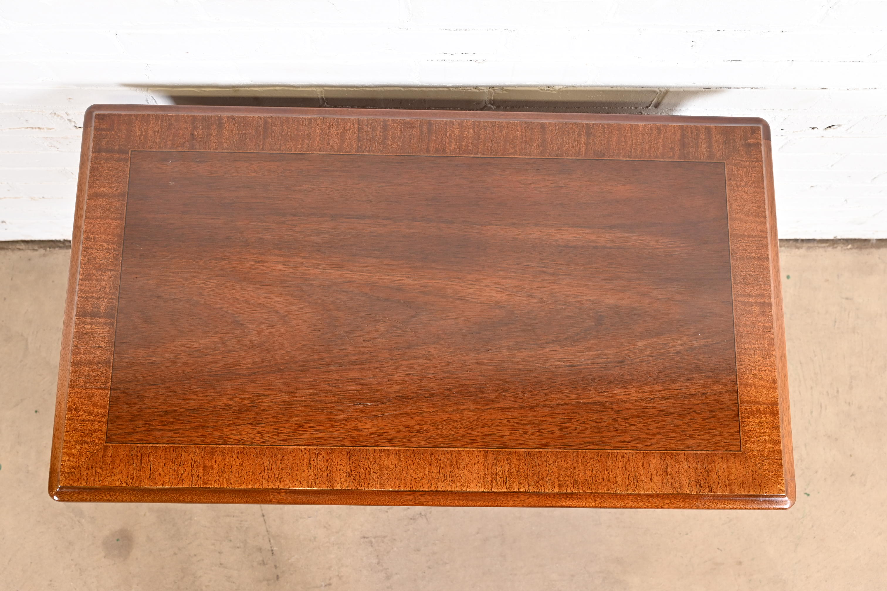 Councill Furniture Chippendale Banded Mahogany Lowboy Dressing Table or Entry Table - Image 9