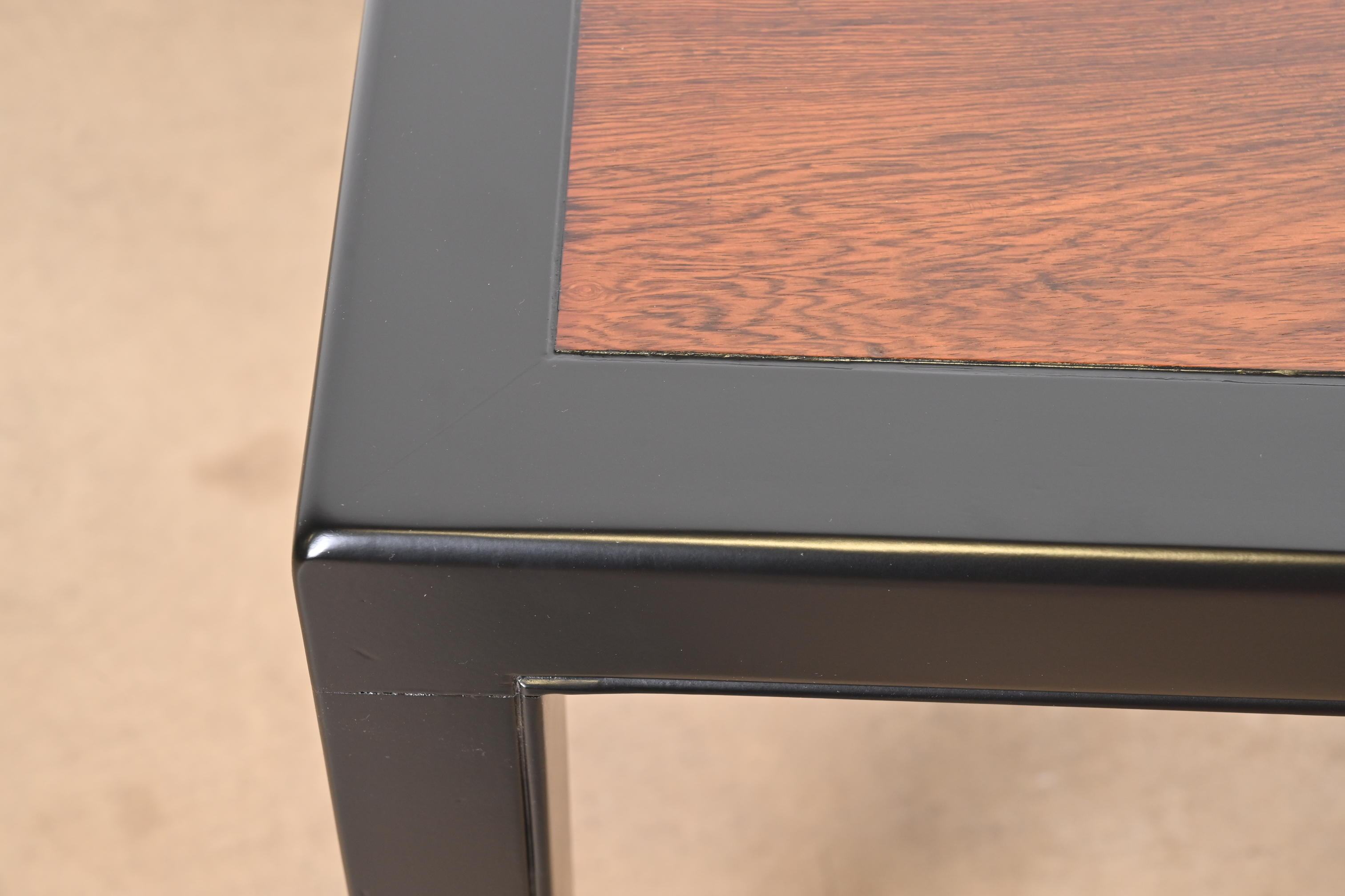 Dunbar Style Rosewood and Black Lacquered Extension Dining Table, Newly Refinished - Image 6