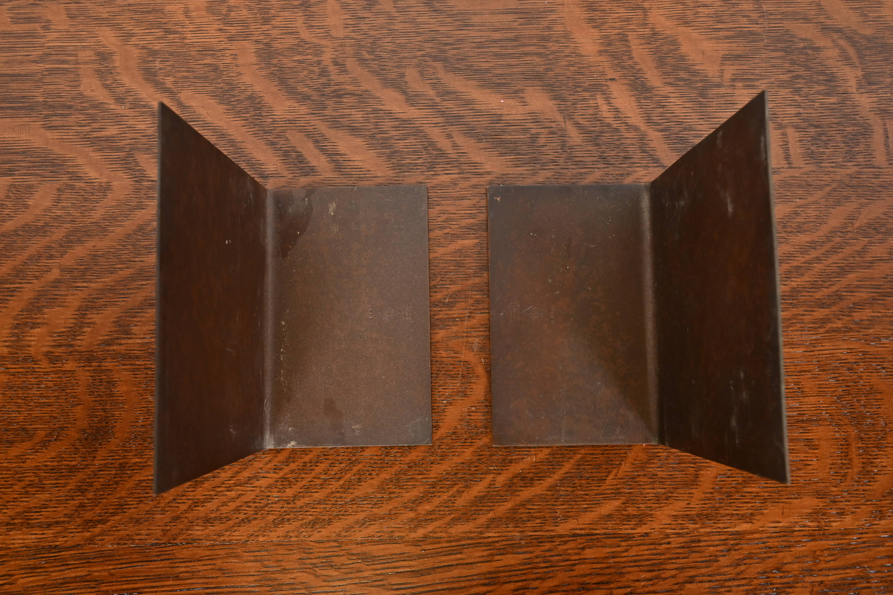 Heintz Arts & Crafts Sterling Silver on Bronze Bookends - Image 7