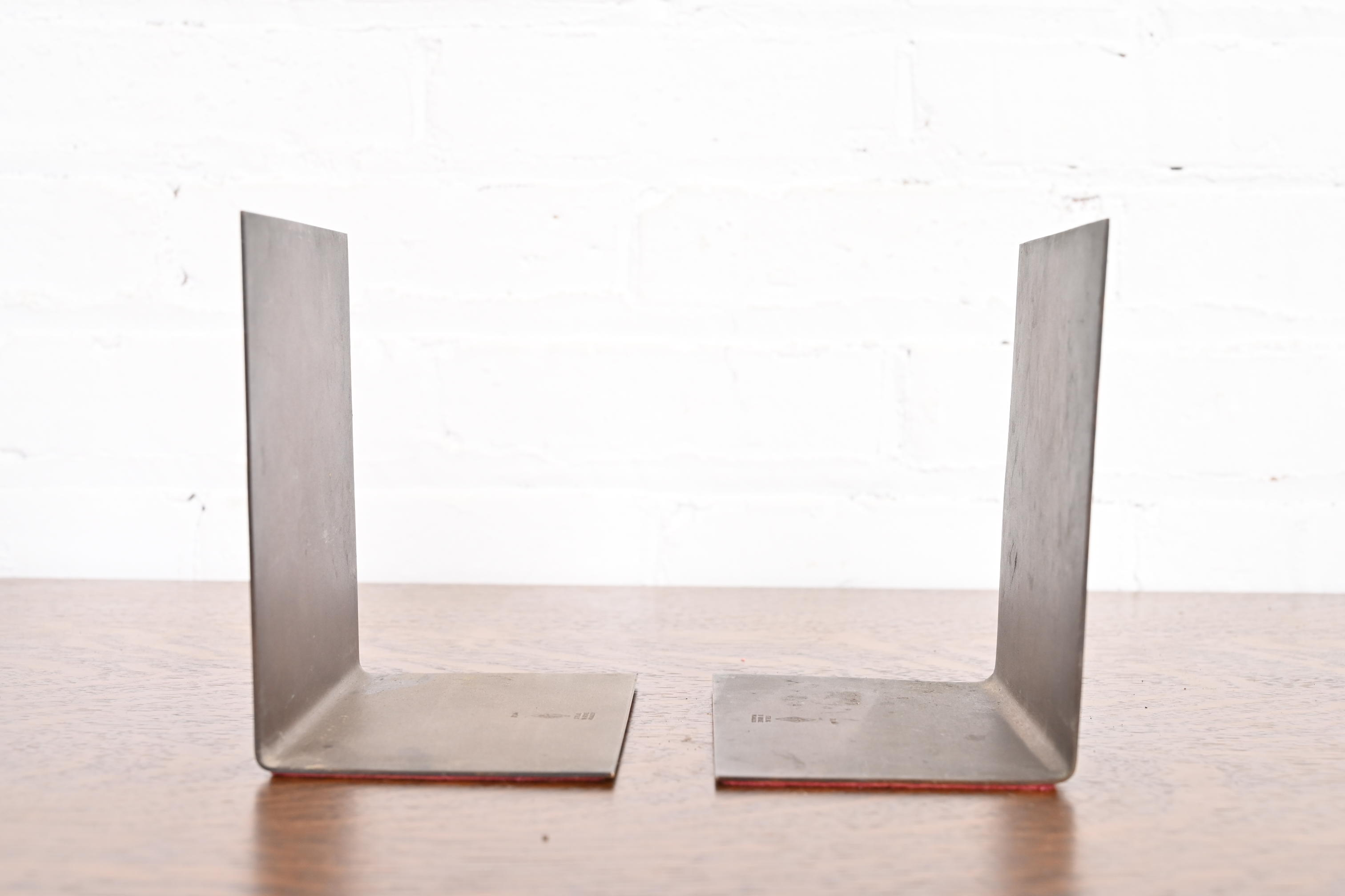Heintz Arts & Crafts Sterling Silver on Bronze Bookends - Image 8