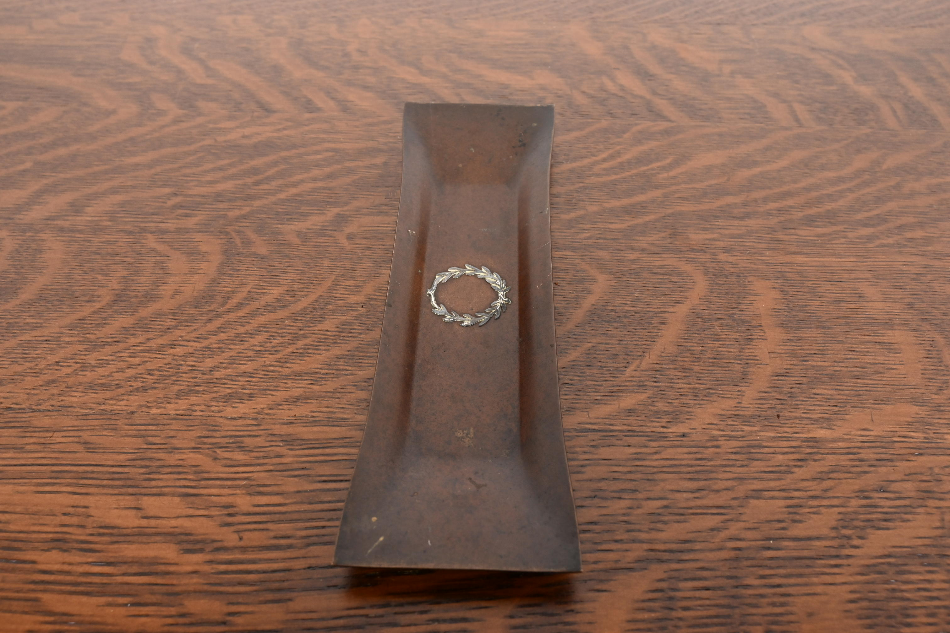 Heintz Arts & Crafts Sterling Silver on Bronze Pen Tray - Image 6