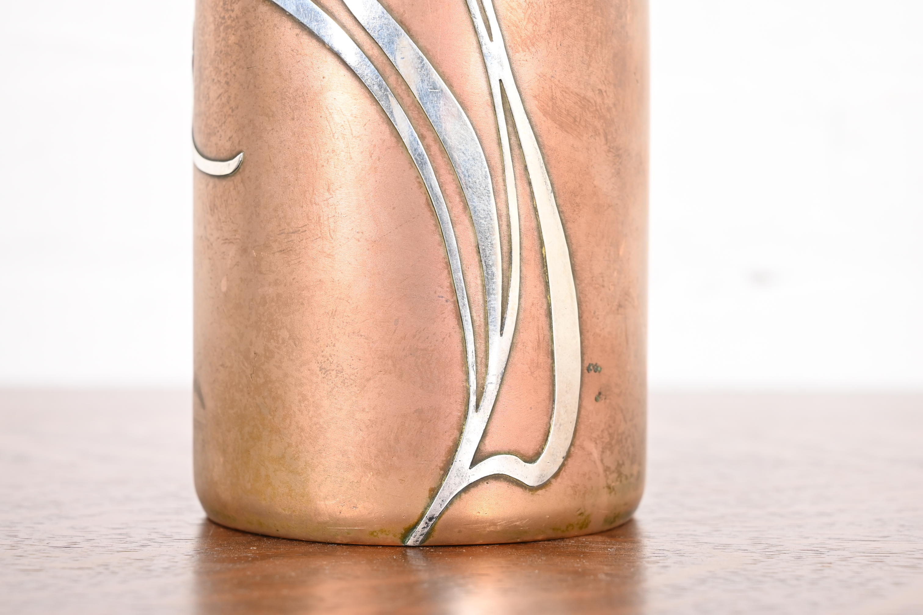 Heintz Arts & Crafts Sterling Silver on Bronze Vase - Image 8