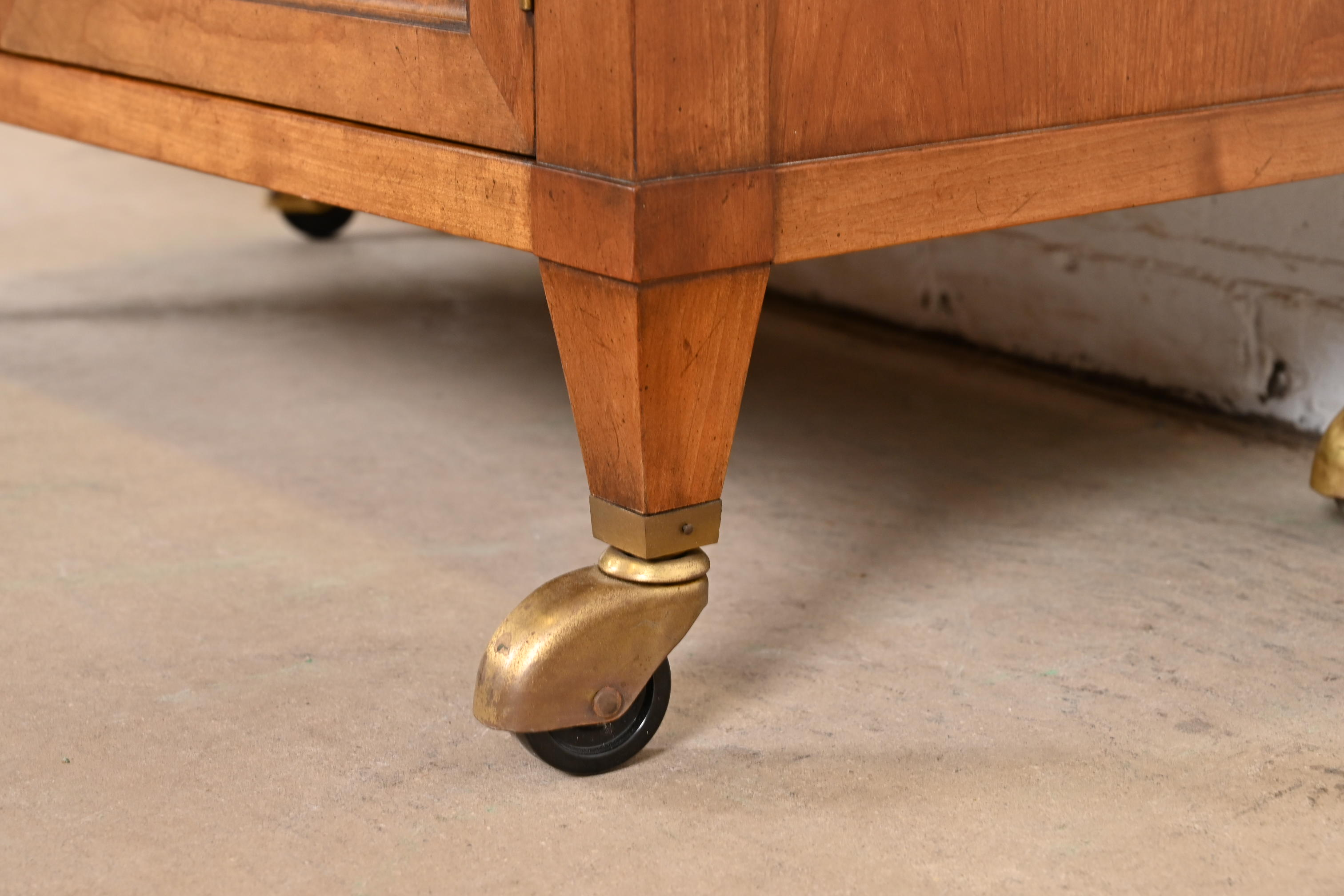Kindel Furniture French Regency Louis XVI Cherry Wood Rolling Server or Bar Cart, Circa 1960s - Image 9