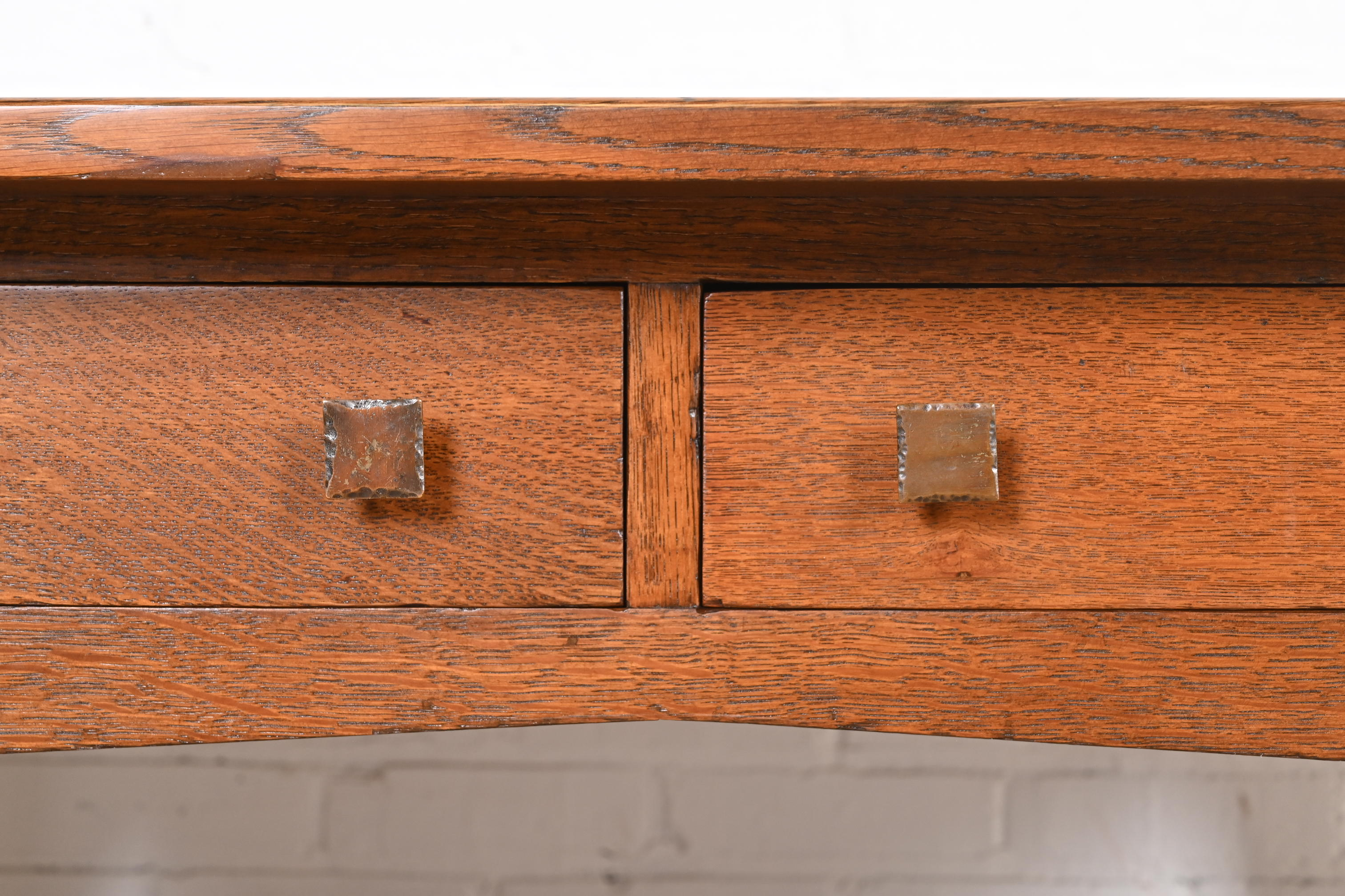 Limbert Antique Mission Oak Arts & Crafts Desk or Library Table, Newly Refinished - Image 10