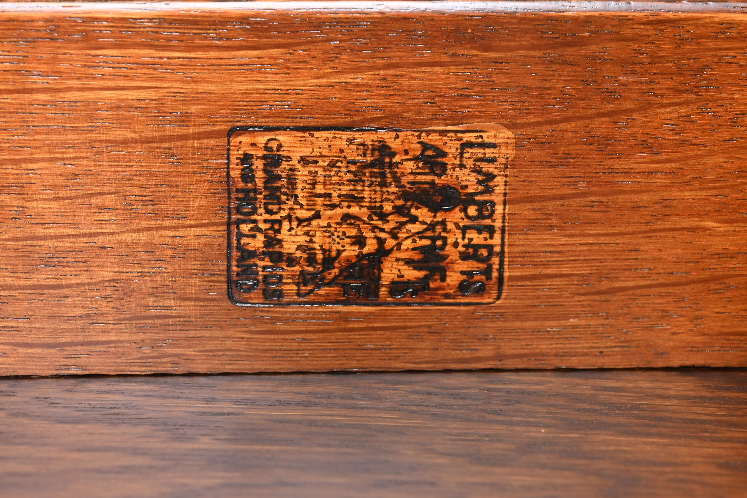 Limbert Antique Mission Oak Arts & Crafts Desk or Library Table, Newly Refinished - Image 9