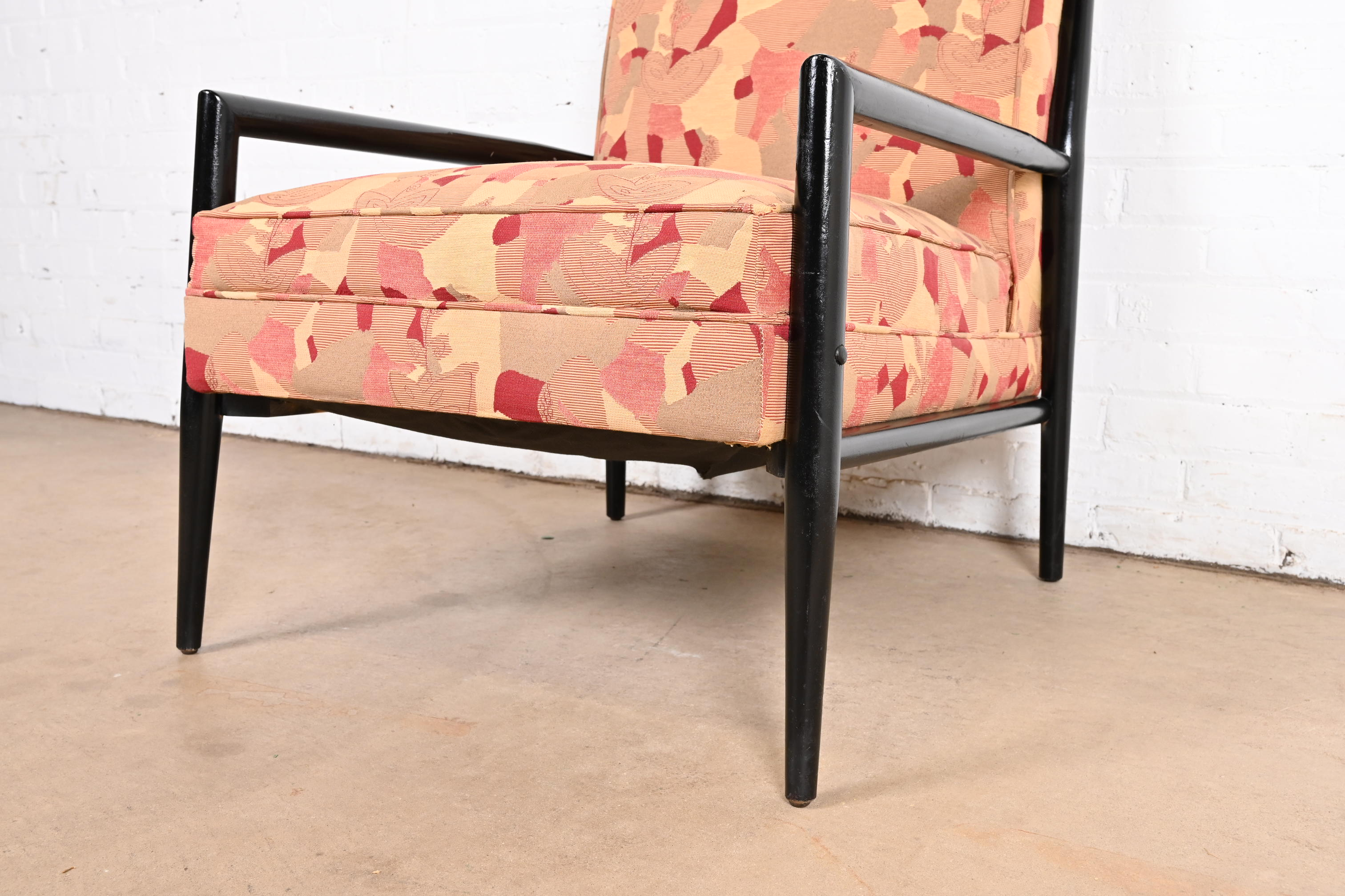 Paul McCobb Planner Group Ebonized and Upholstered Lounge Chair, 1950s - Image 7