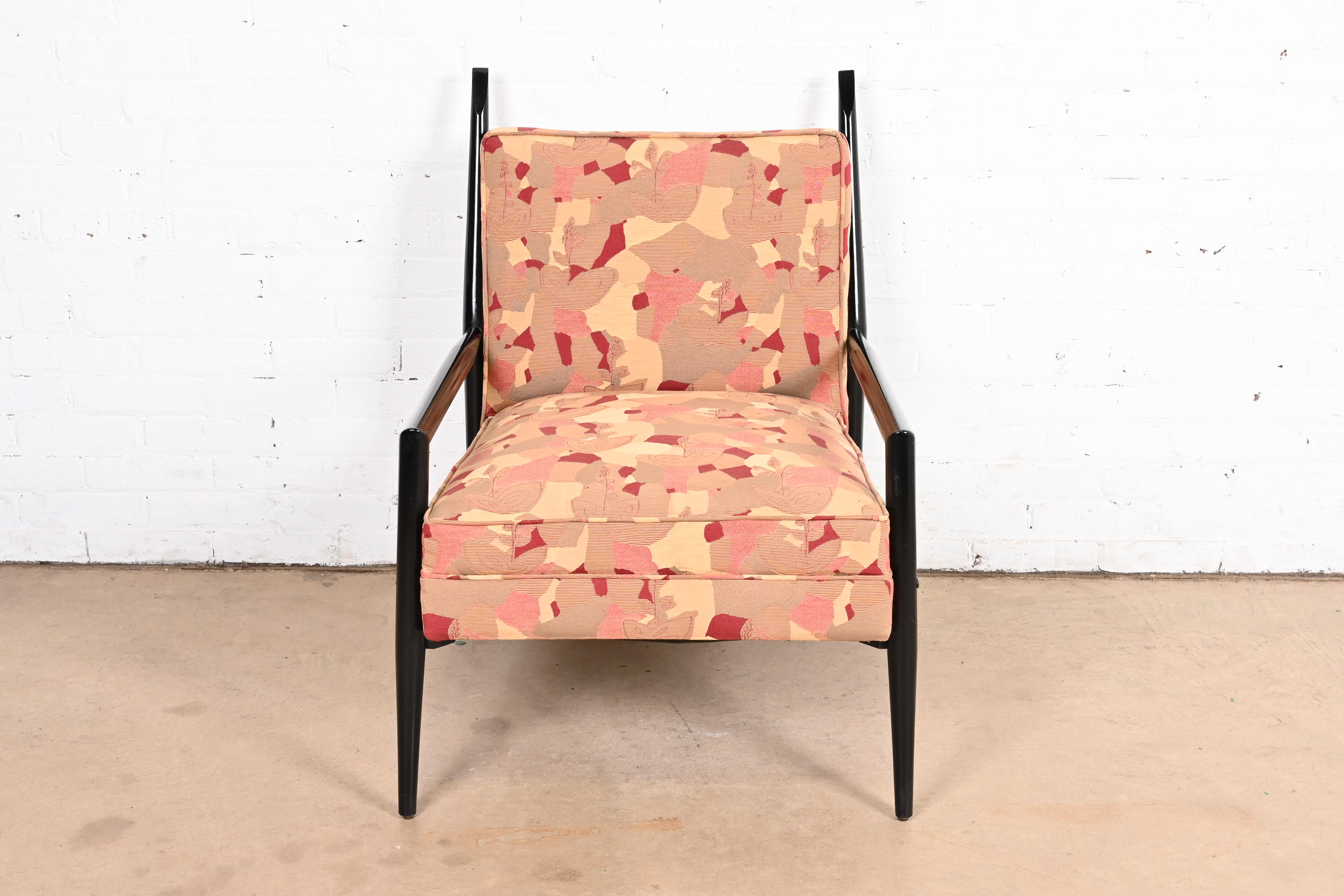 Paul McCobb Planner Group Ebonized and Upholstered Lounge Chair, 1950s - Image 4