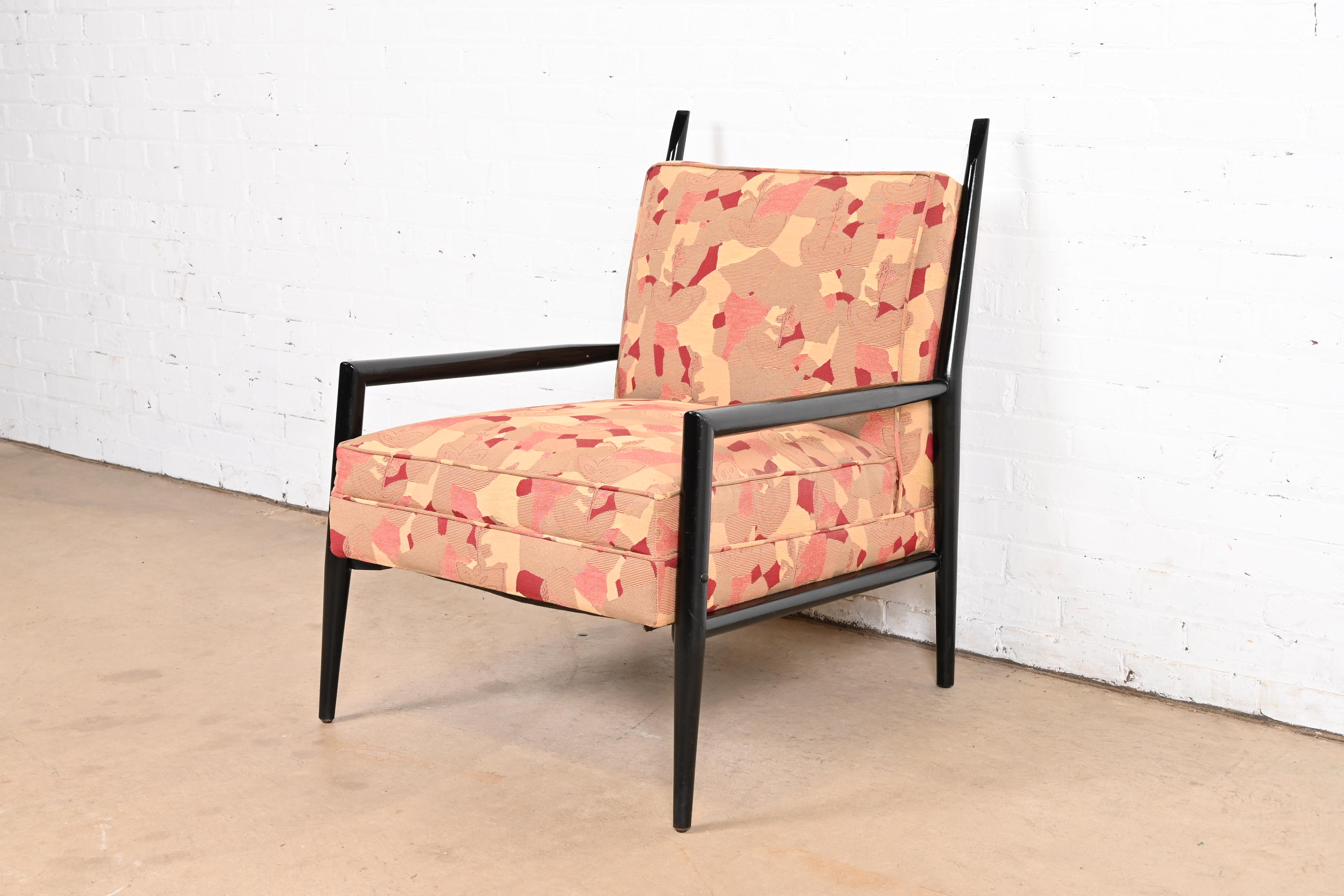 Paul McCobb Planner Group Ebonized and Upholstered Lounge Chair, 1950s