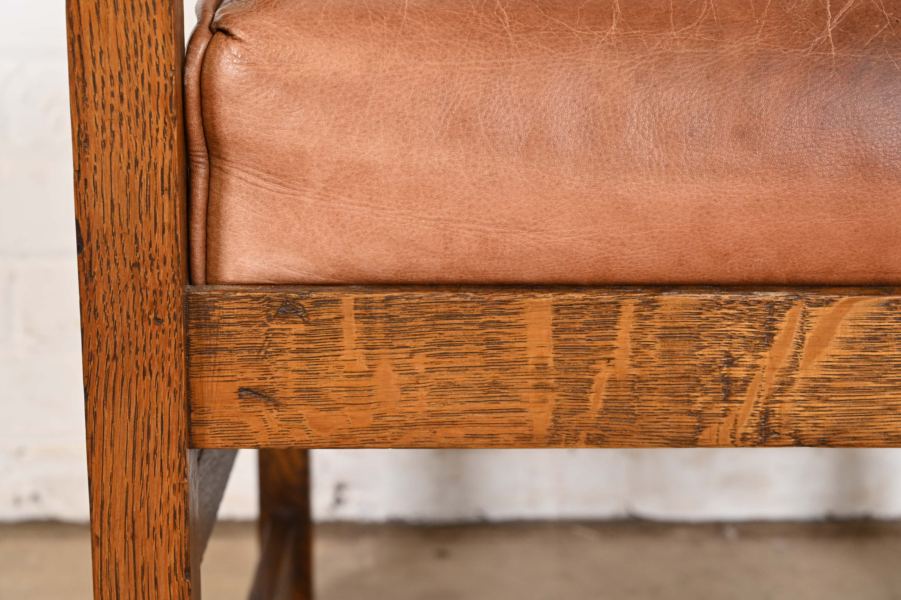 Stickley Brothers Antique Mission Oak Arts & Crafts Armchair, Circa 1900 - Image 9