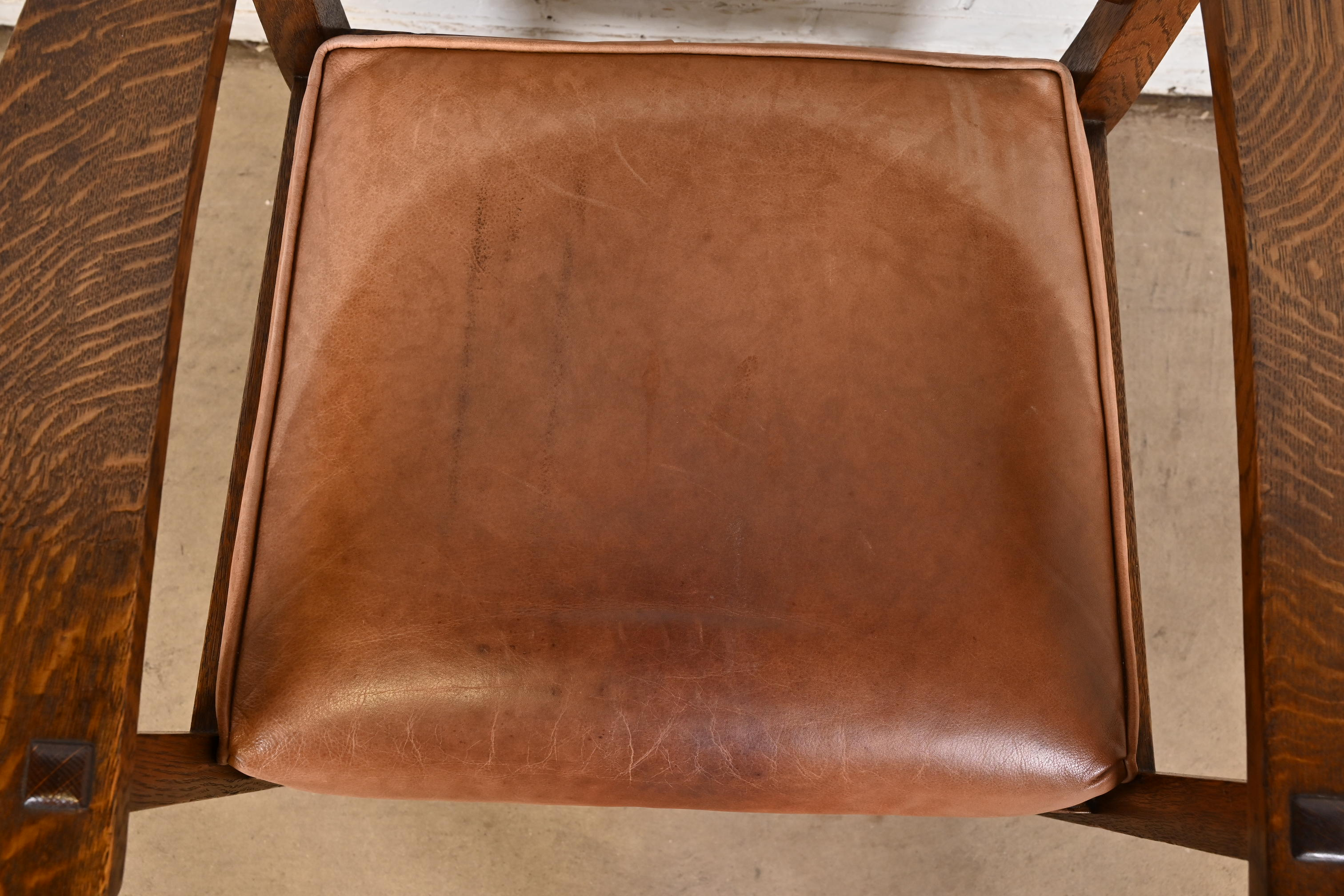 Stickley Brothers Antique Mission Oak Arts & Crafts Armchair, Circa 1900 - Image 7