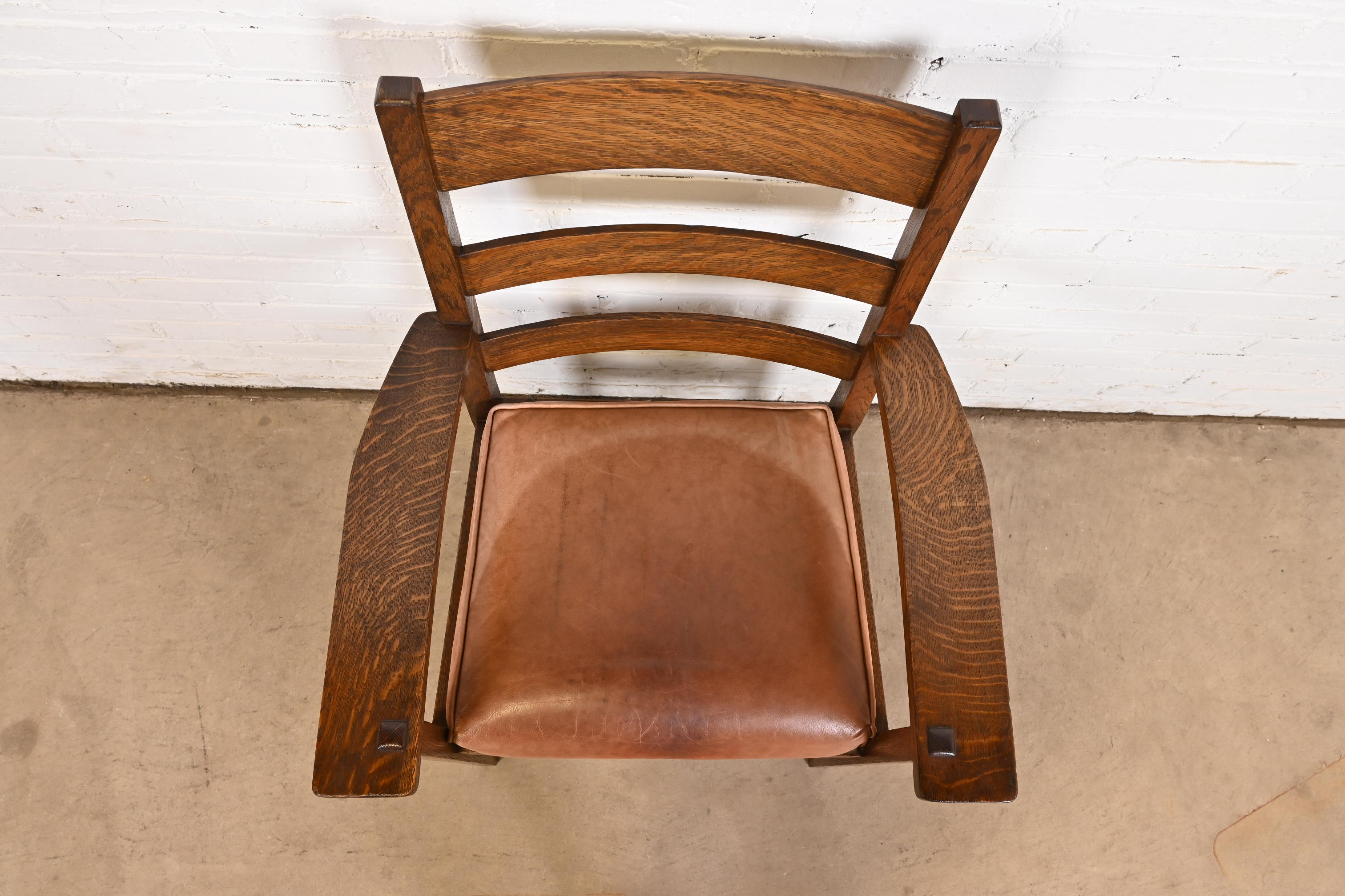 Stickley Brothers Antique Mission Oak Arts & Crafts Armchair, Circa 1900 - Image 5