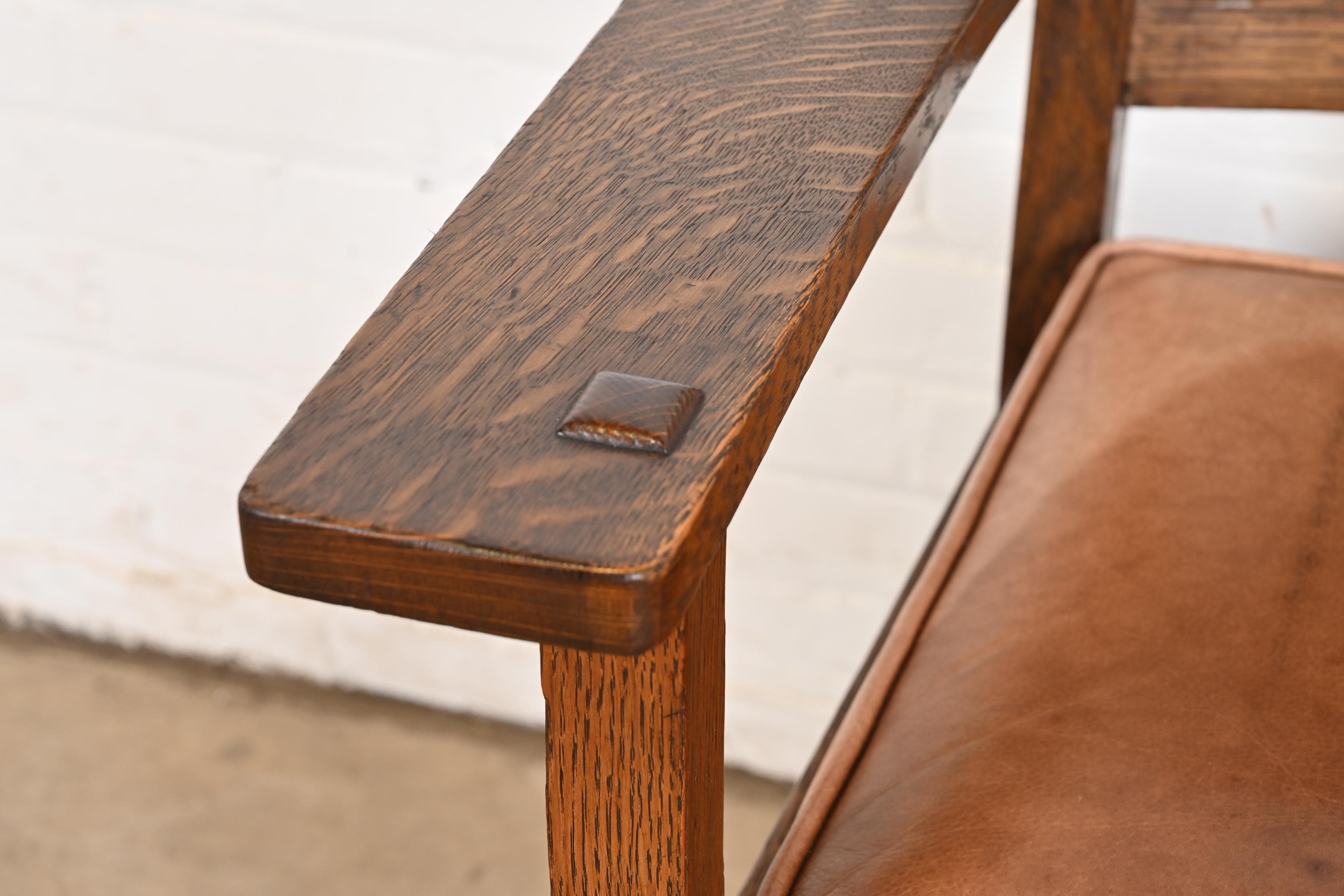 Stickley Brothers Antique Mission Oak Arts & Crafts Armchair, Circa 1900 - Image 8
