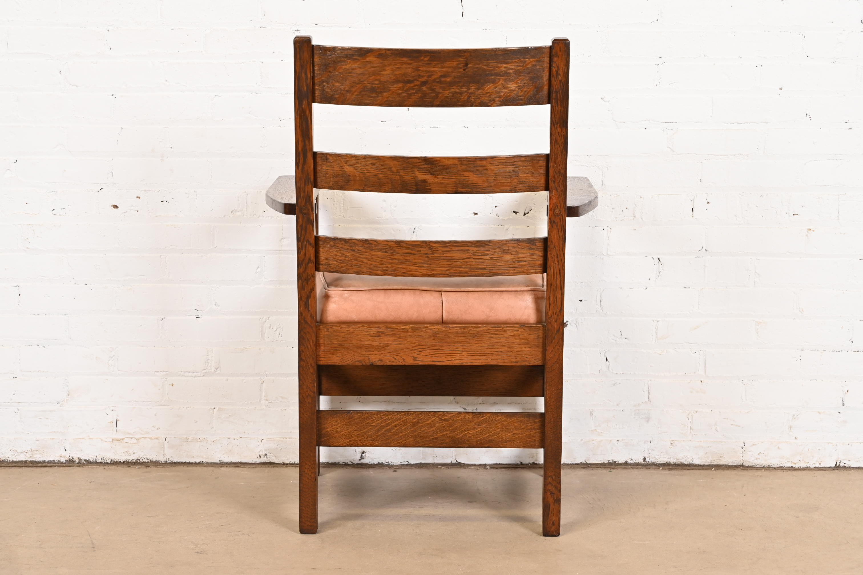 Stickley Brothers Antique Mission Oak Arts & Crafts Armchair, Circa 1900 - Image 11