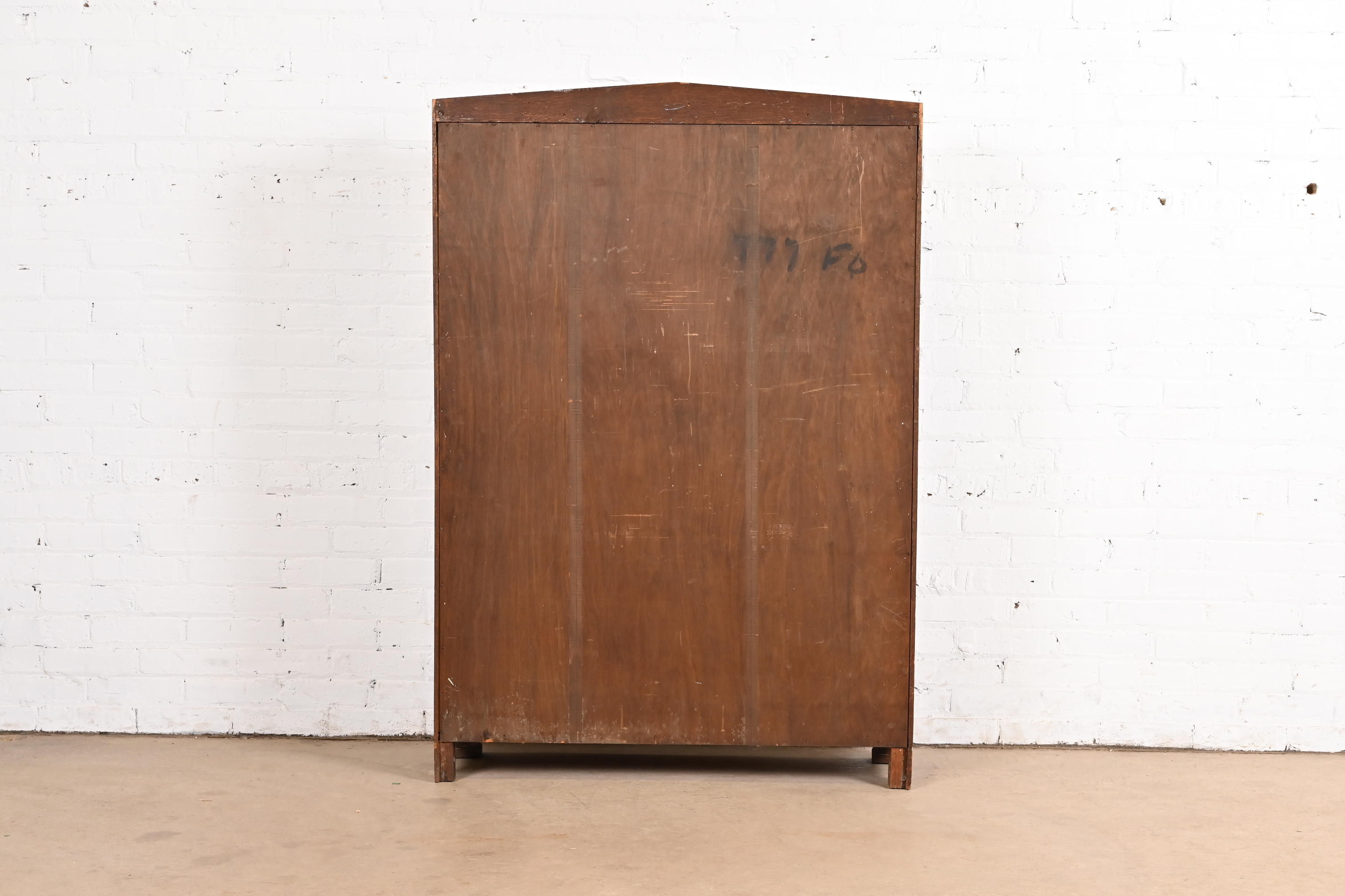 Stickley Brothers Style Antique Mission Oak Arts & Crafts Glass Front Bookcase Cabinet, Circa 1900 - Image 11