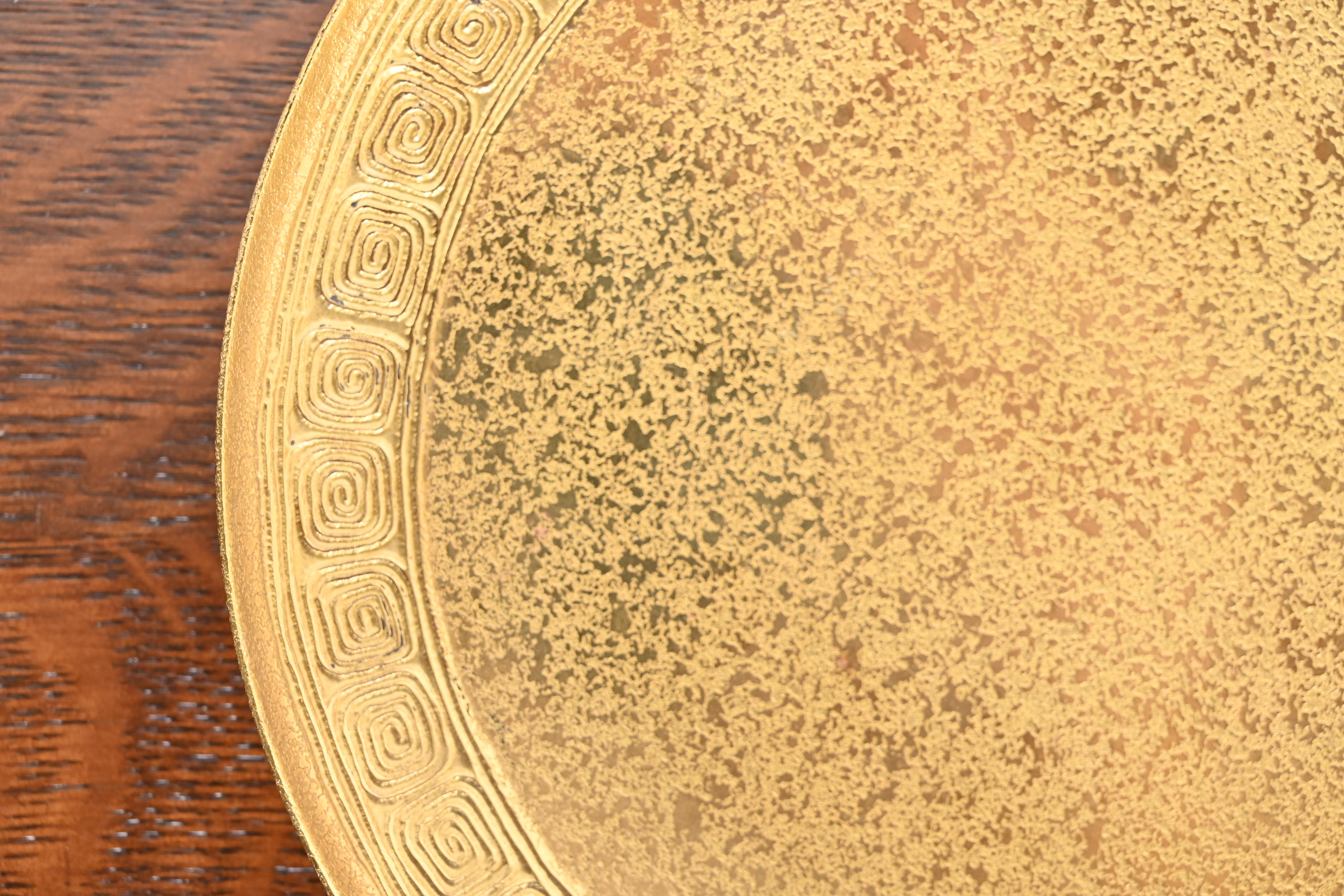 Tiffany Studios New York Bronze Doré Plate With Greek Key Design - Image 6