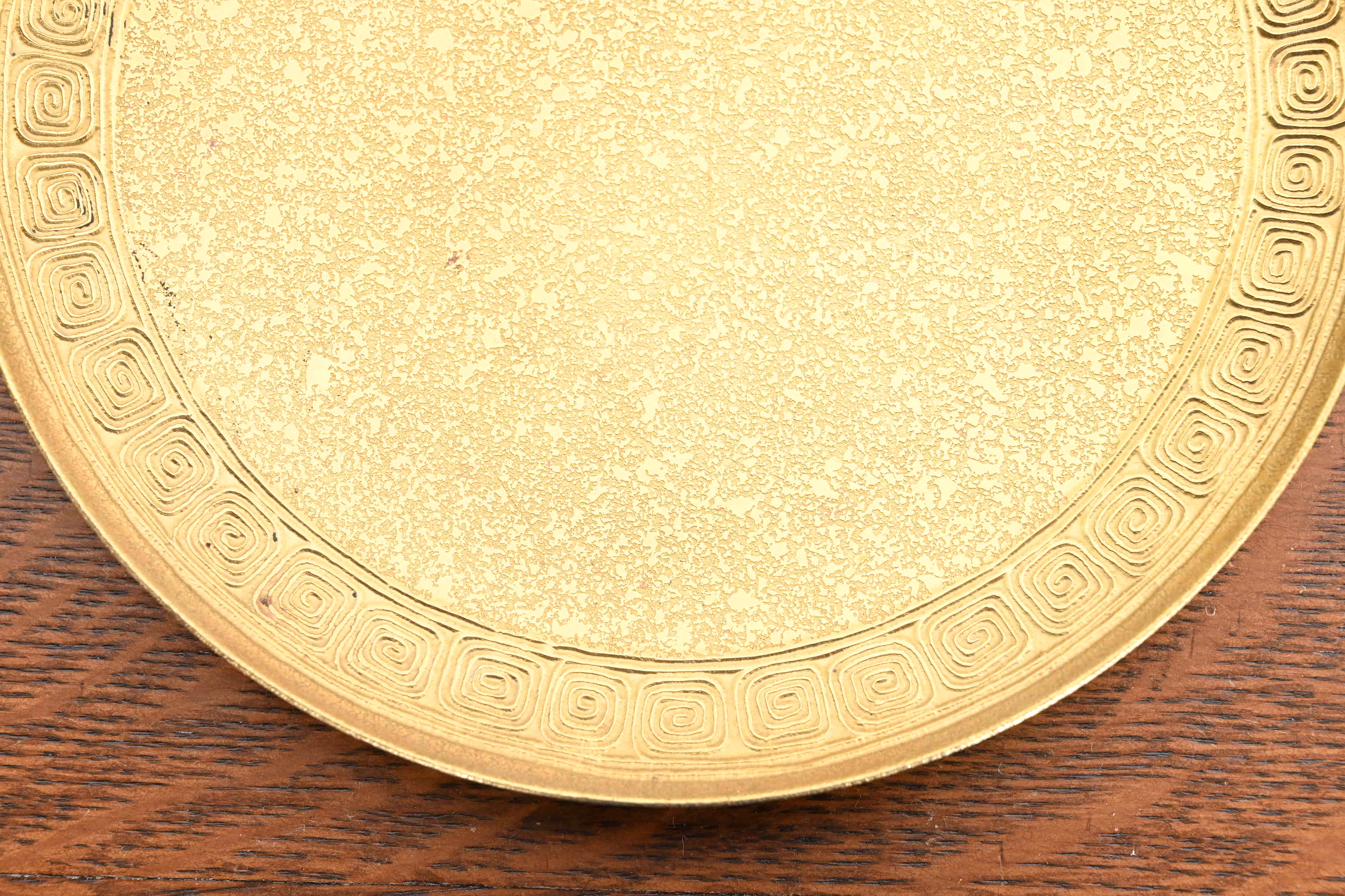 Tiffany Studios New York Bronze Doré Plate With Greek Key Design - Image 7