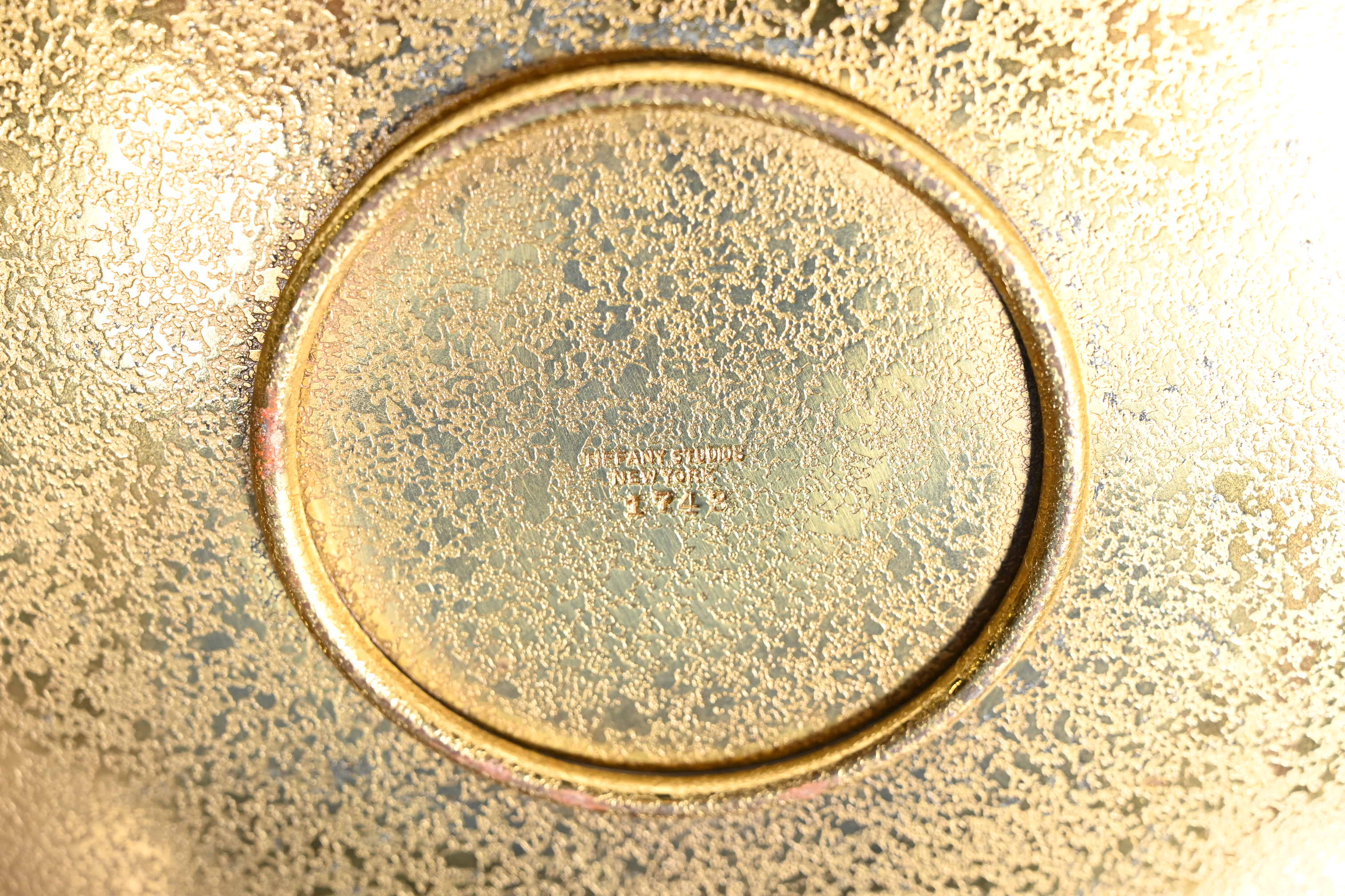 Tiffany Studios New York Bronze Doré Plate With Greek Key Design - Image 10