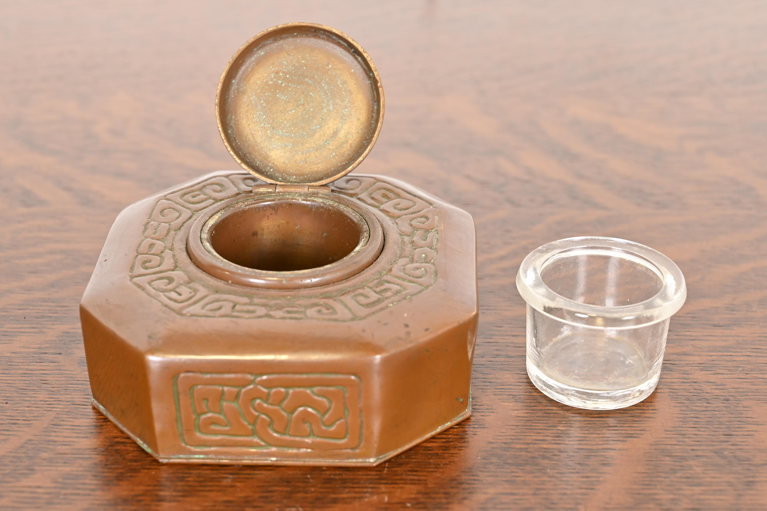Tiffany Studios New York Zodiac Bronze Inkwell - Image 8