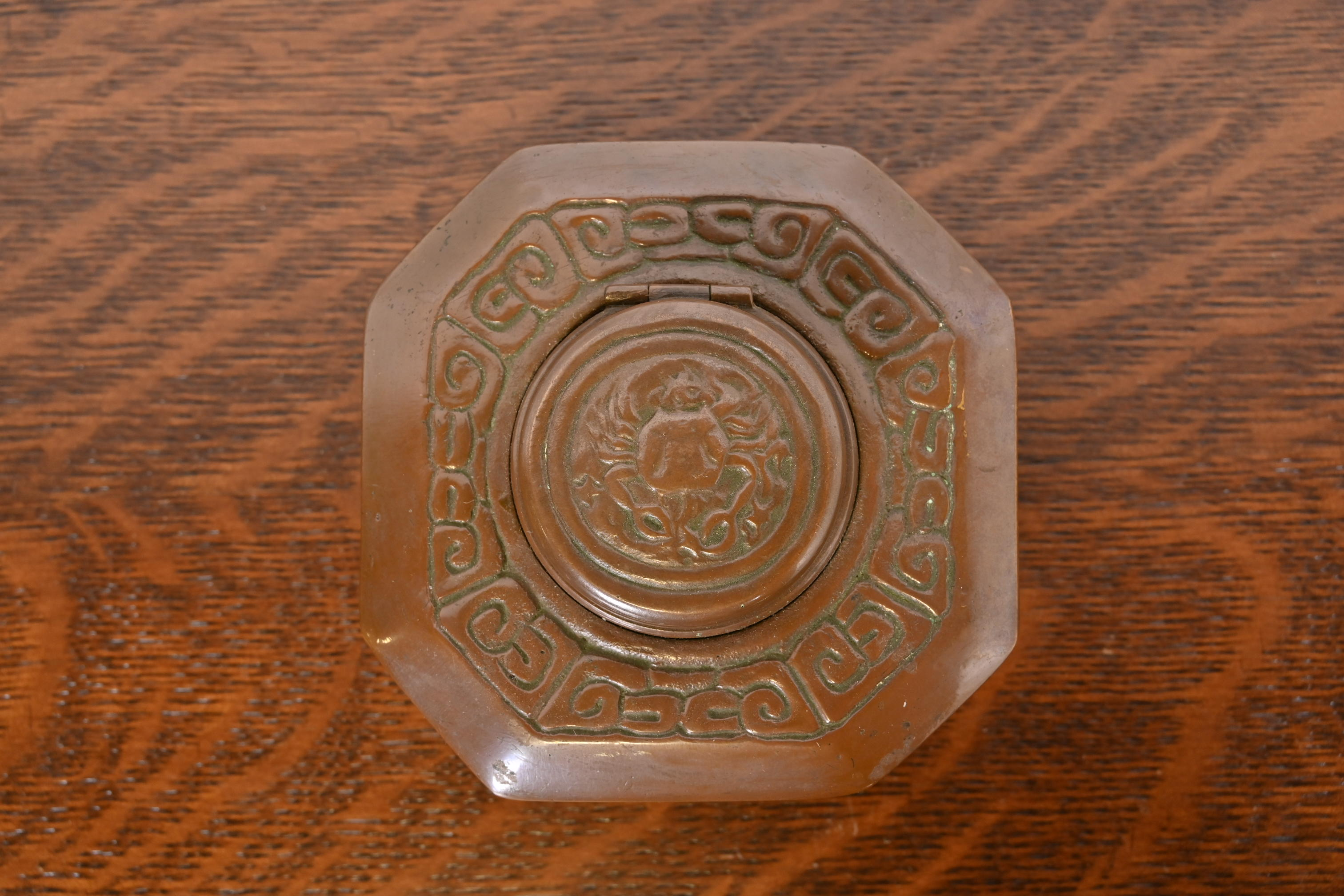 Tiffany Studios New York Zodiac Bronze Inkwell - Image 5