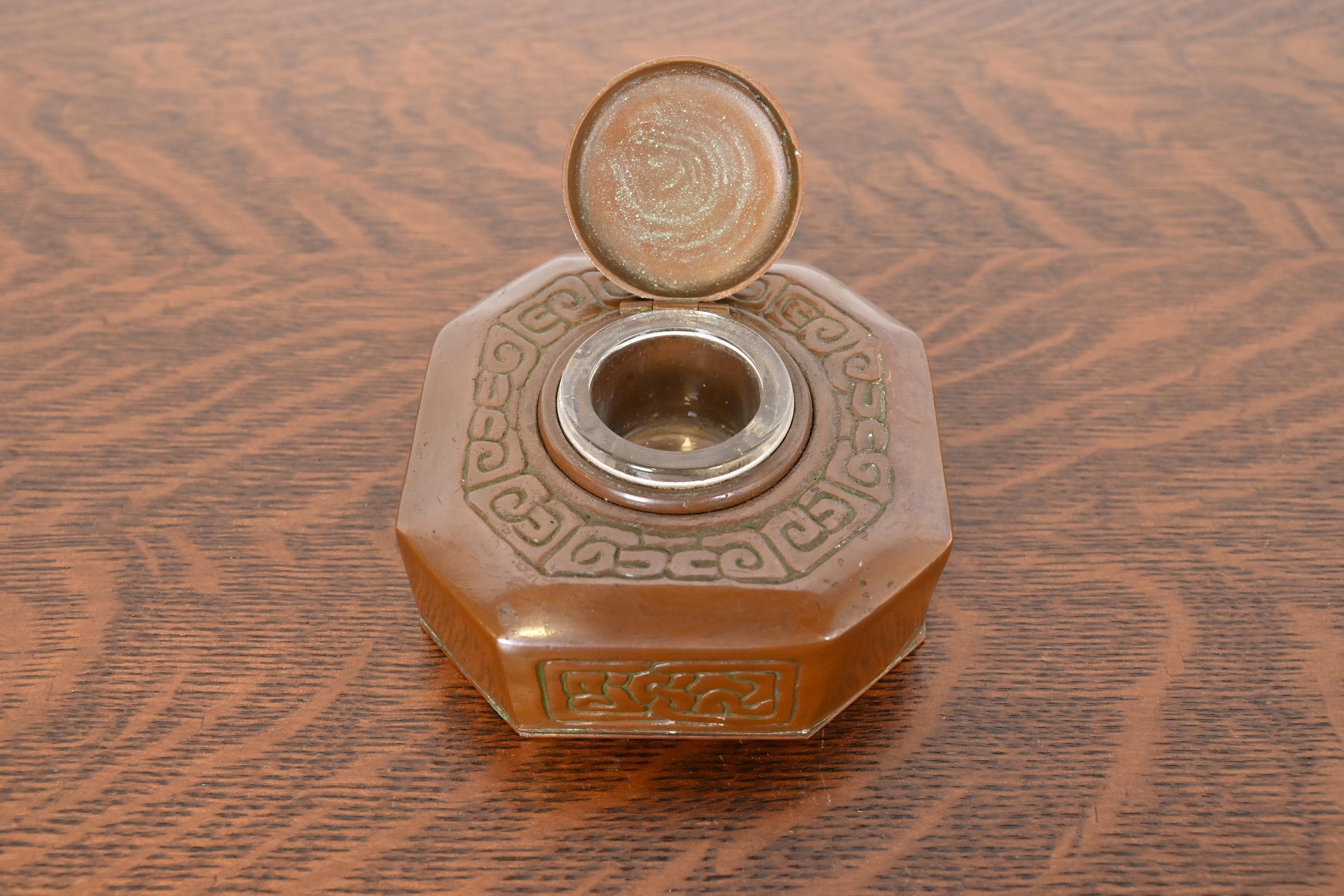 Tiffany Studios New York Zodiac Bronze Inkwell - Image 7