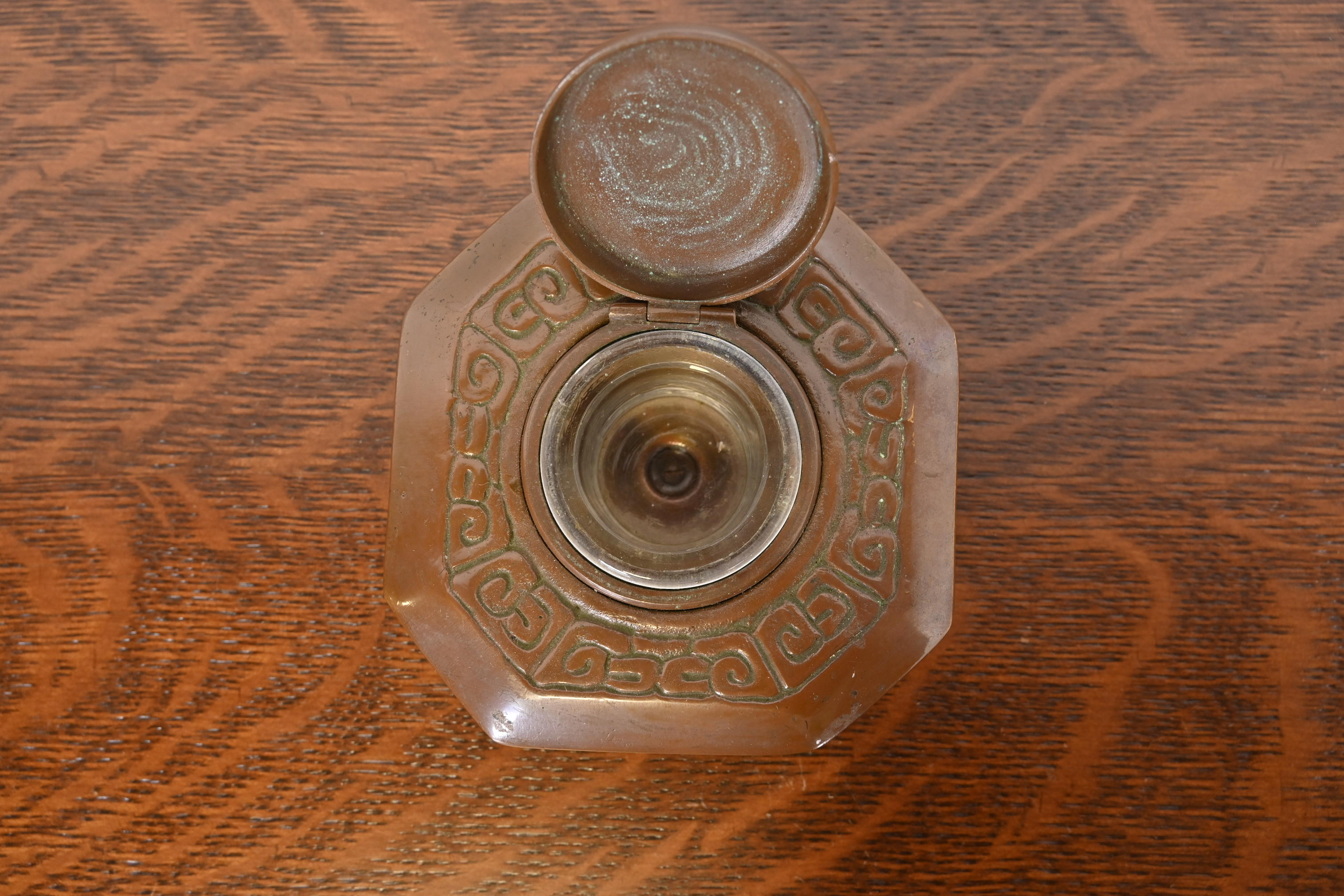 Tiffany Studios New York Zodiac Bronze Inkwell - Image 6