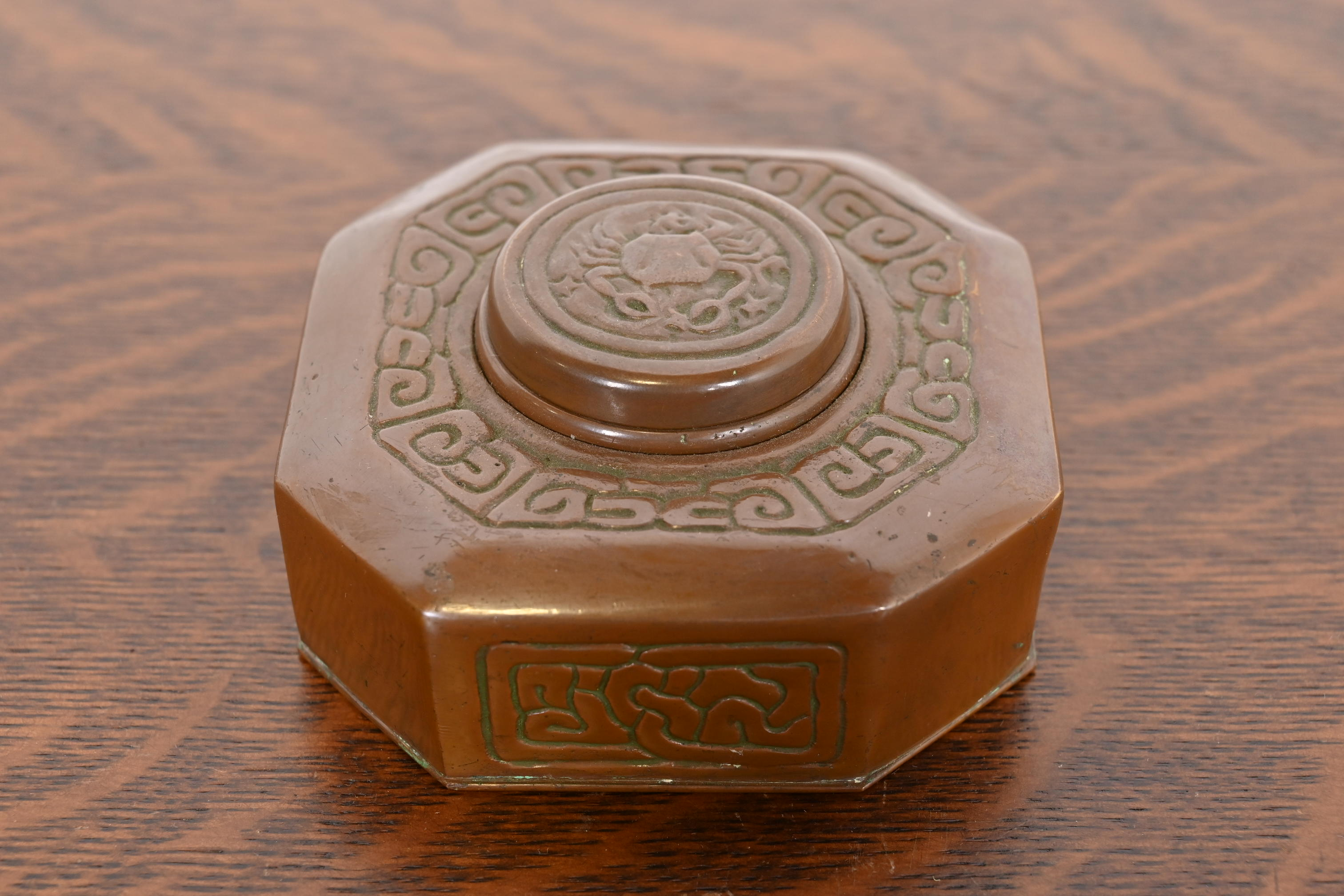 Tiffany Studios New York Zodiac Bronze Inkwell - Image 3
