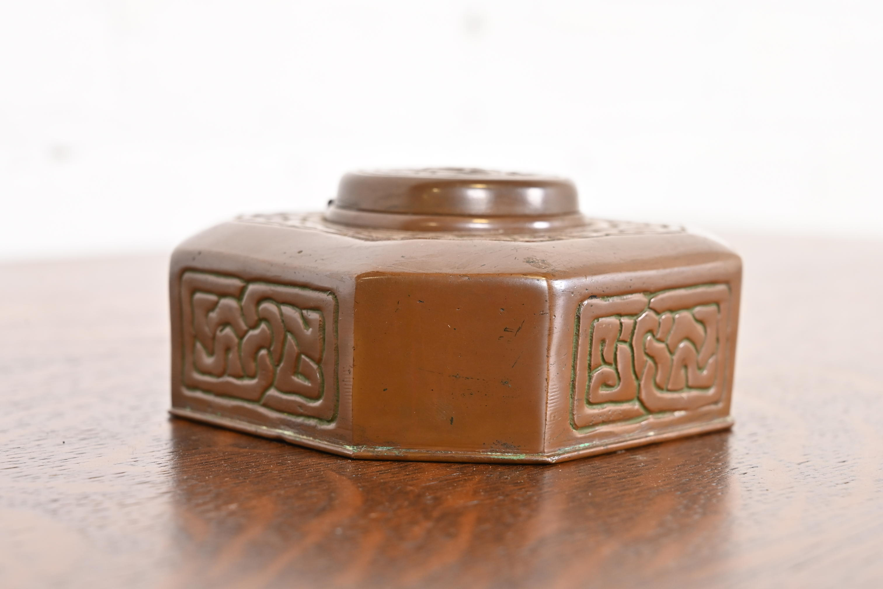 Tiffany Studios New York Zodiac Bronze Inkwell - Image 2