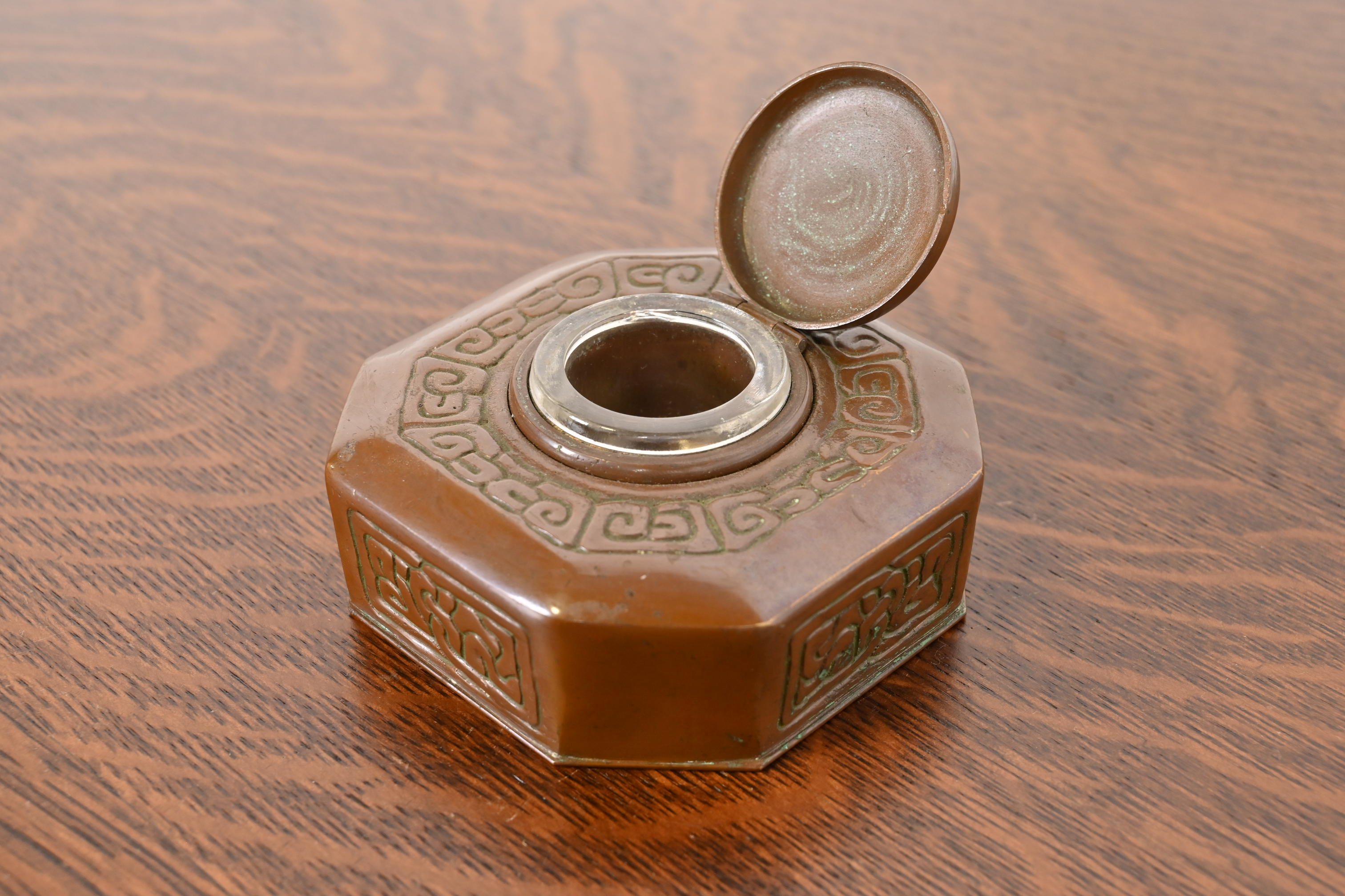 Tiffany Studios New York Zodiac Bronze Inkwell - Image 9