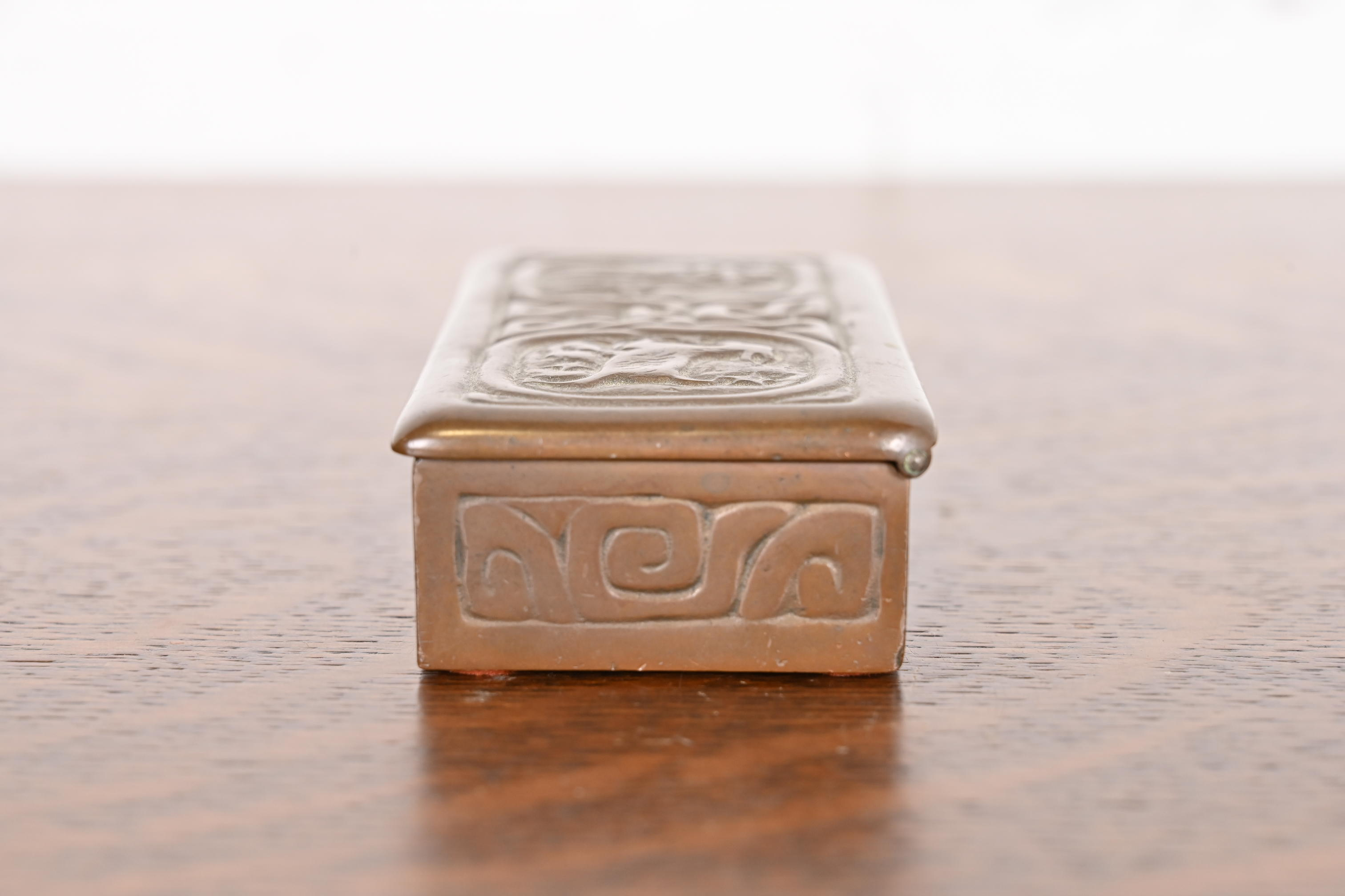 Tiffany Studios New York Zodiac Bronze Stamp Box - Image 9