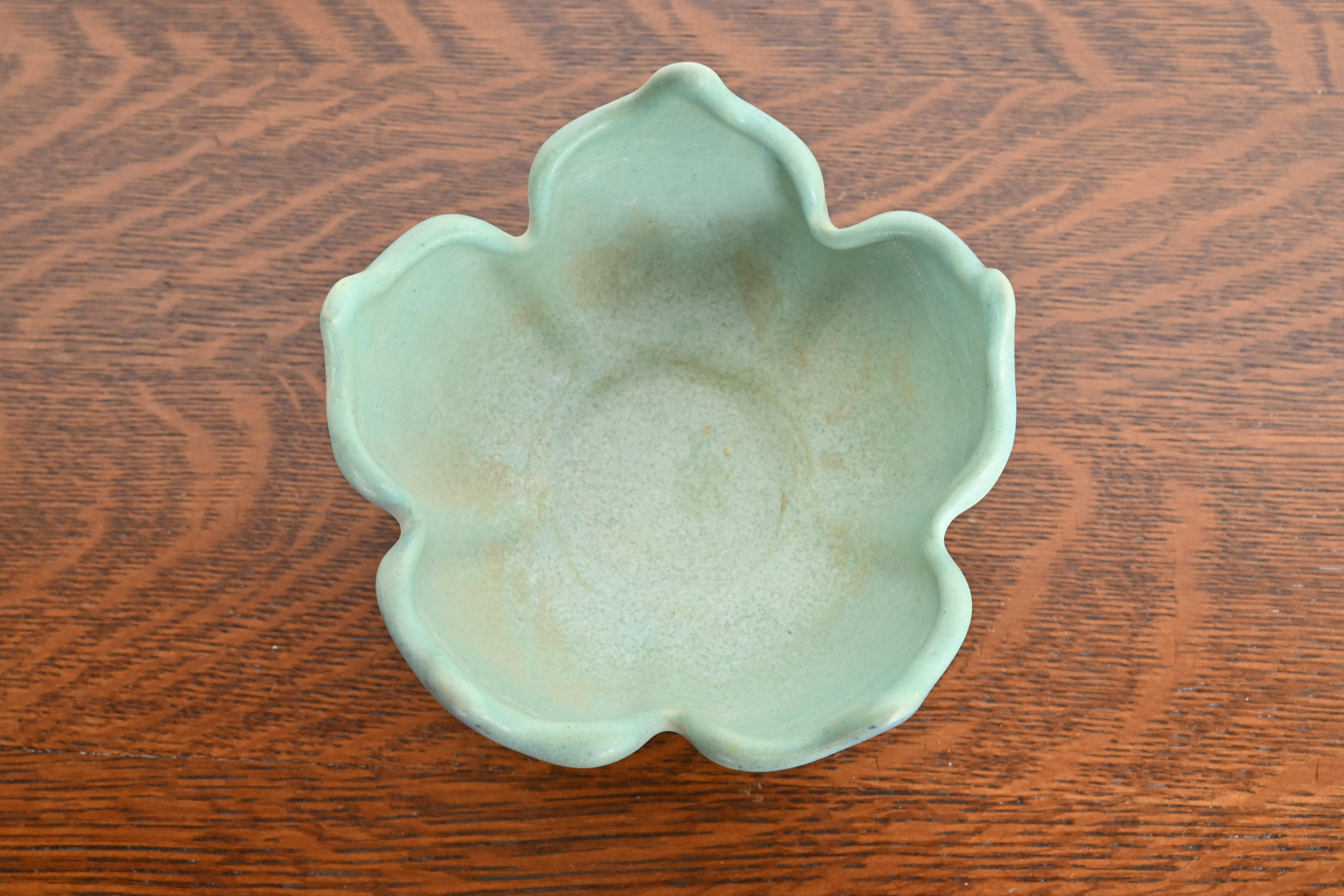 Van Briggle Arts & Crafts Lotus Form Turquoise Glazed Ceramic Bowl - Image 7