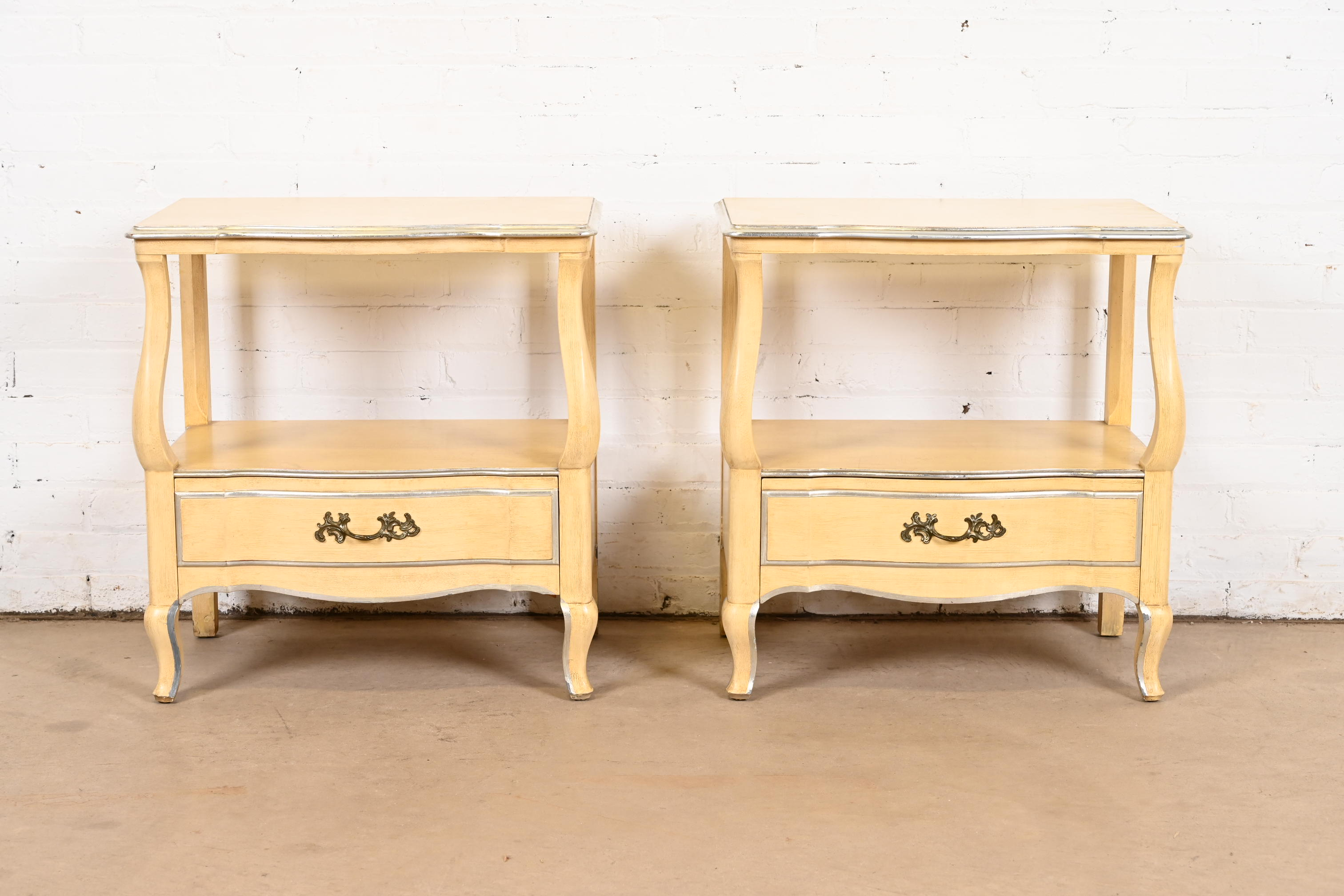 John Widdicomb French Provincial Louis XV Nightstands, 1950s
