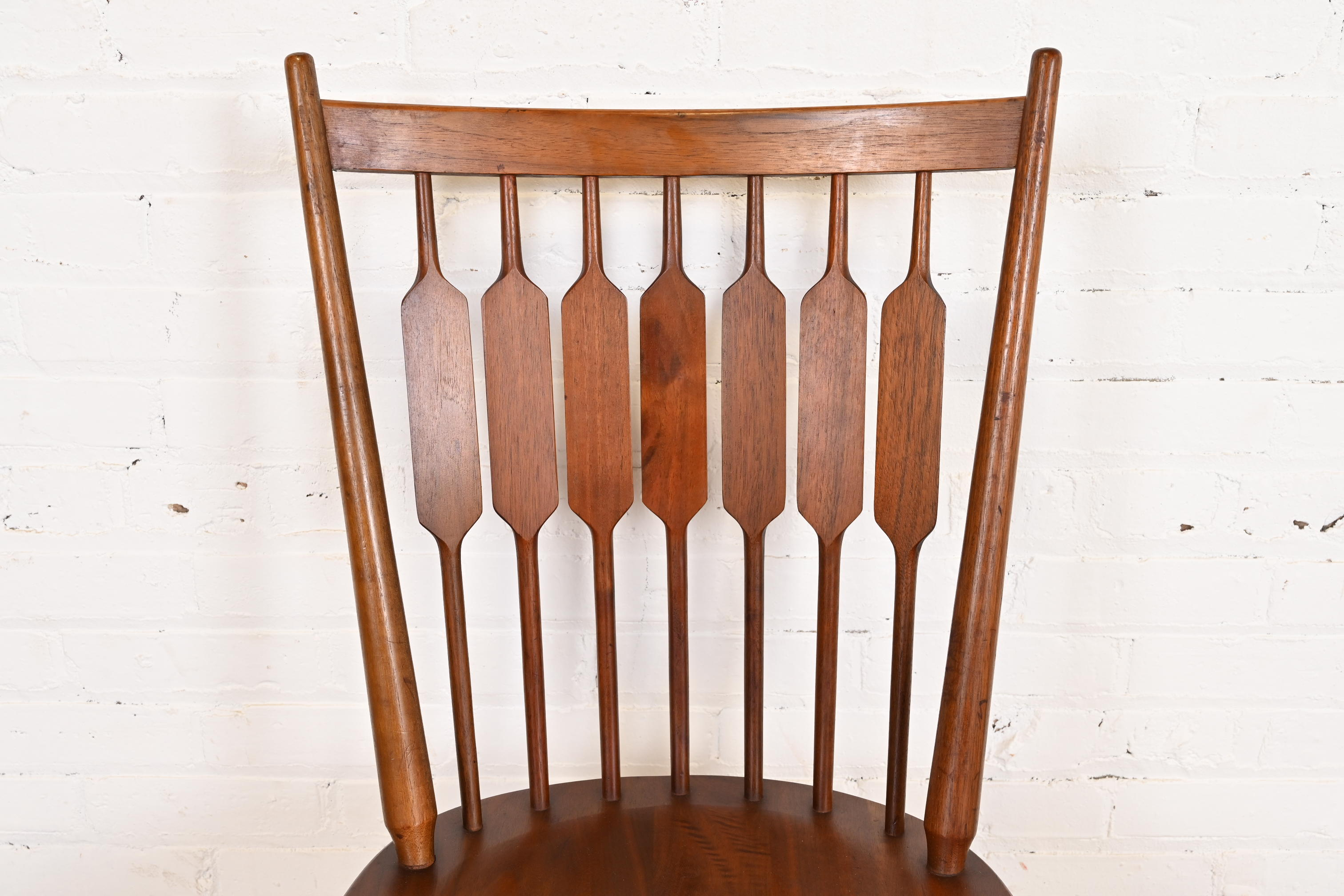 Kipp Stewart for Drexel Declaration Sculpted Walnut Dining Chairs, Set of Five - Image 10