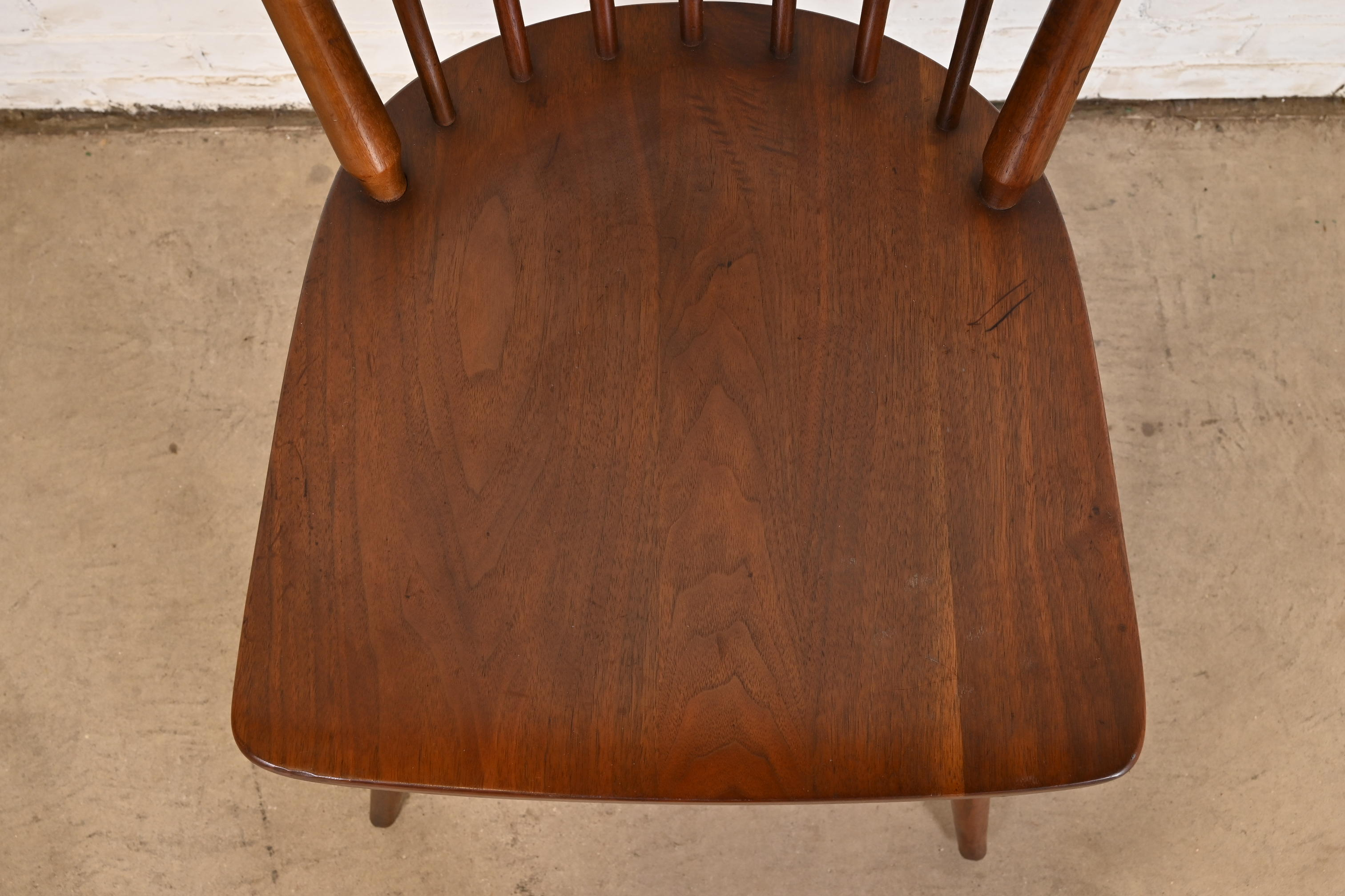 Kipp Stewart for Drexel Declaration Sculpted Walnut Dining Chairs, Set of Five - Image 11