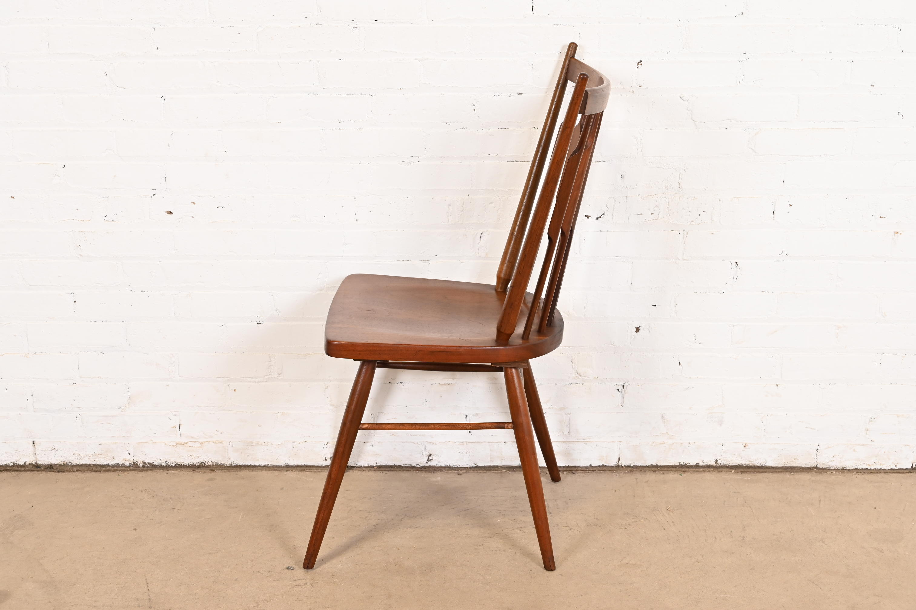 Kipp Stewart for Drexel Declaration Sculpted Walnut Dining Chairs, Set of Five - Image 8