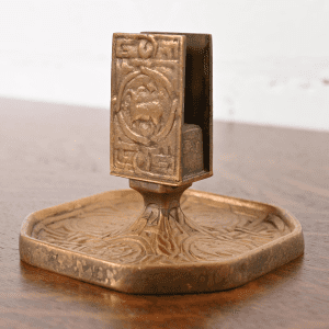 Tiffany Studios New York Zodiac Bronze Doré Match Box Holder