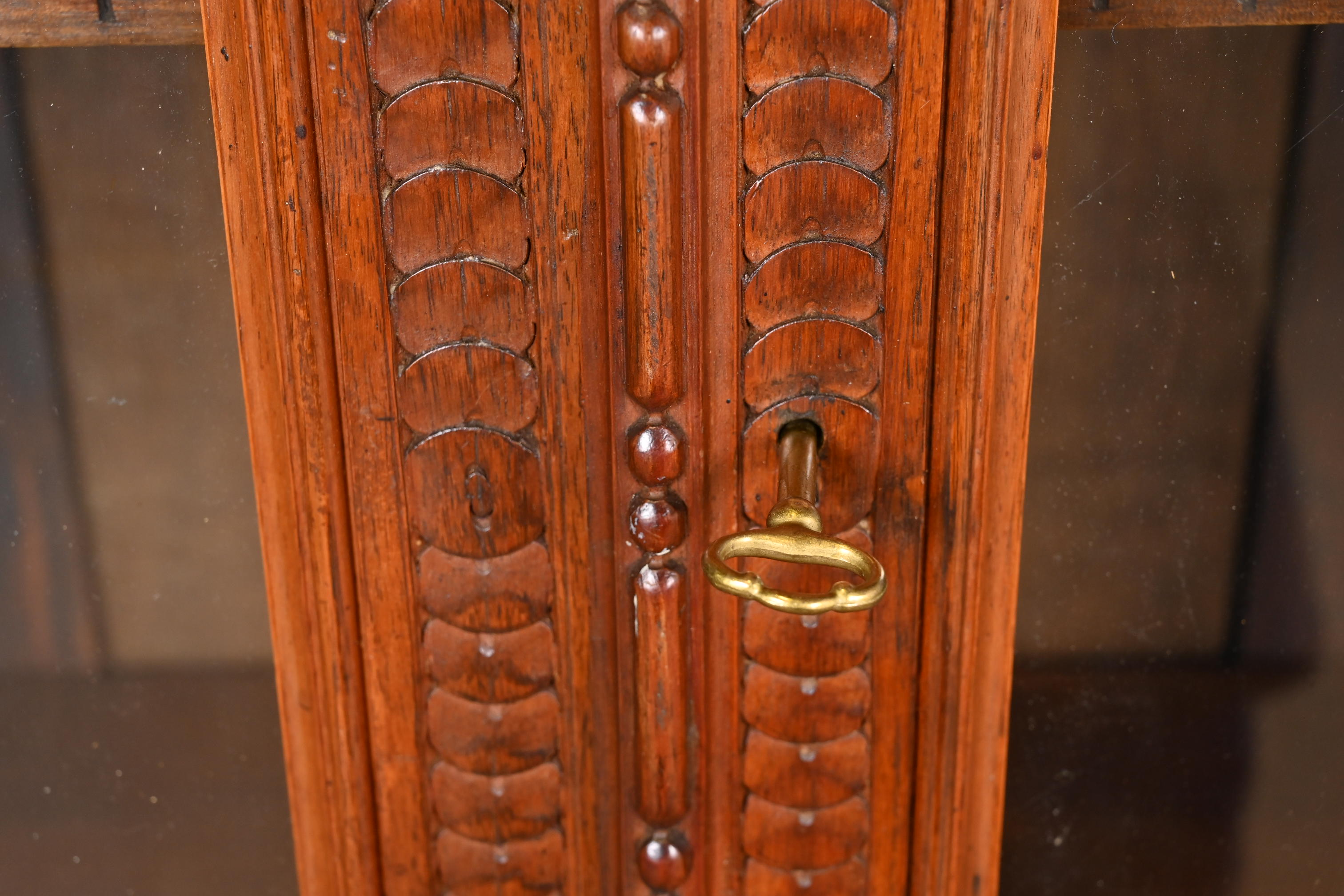 Antique French Renaissance Ornate Carved Walnut Bookcase Cabinet, Circa 1900 - Image 9