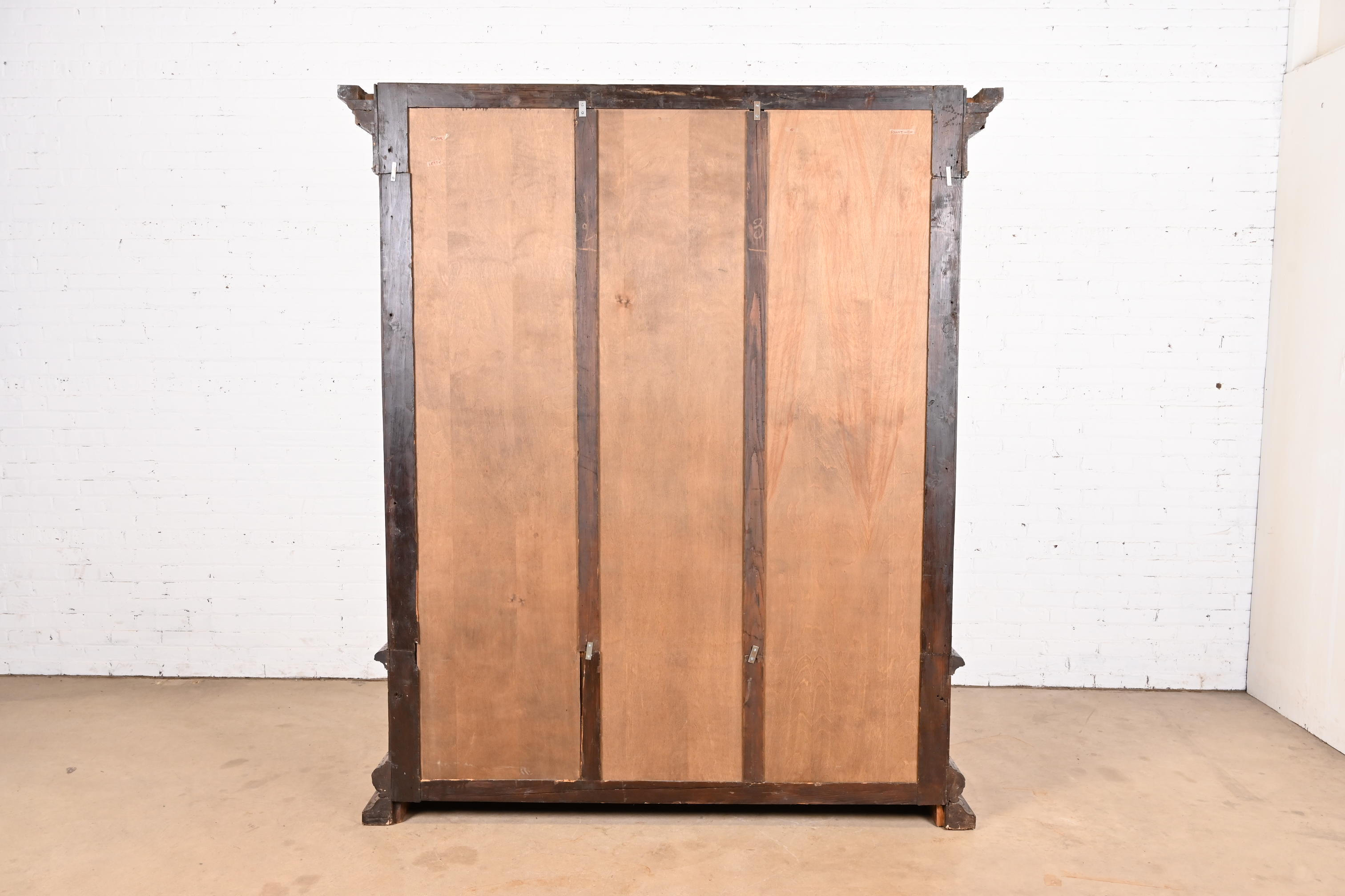 Antique French Renaissance Ornate Carved Walnut Bookcase Cabinet, Circa 1900 - Image 11