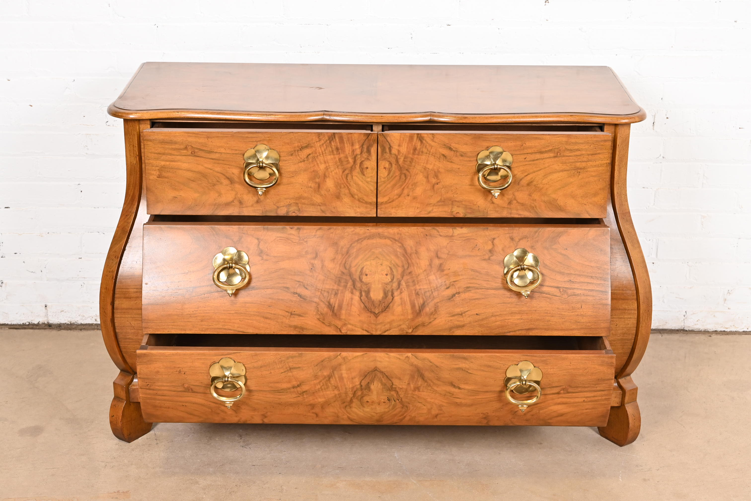 Baker Furniture Louis XV Burled Walnut Bombay Chest or Commode - Image 5