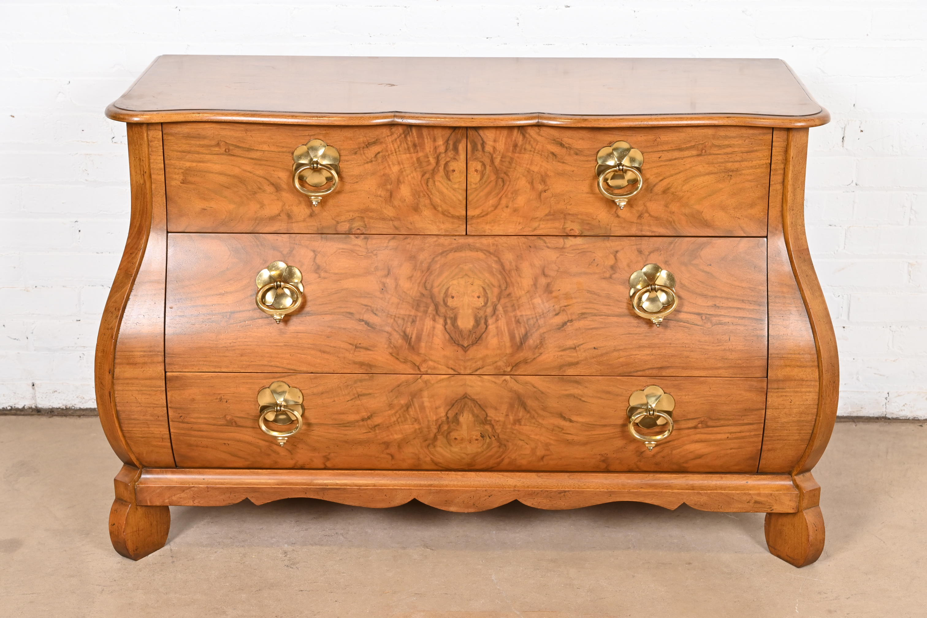 Baker Furniture Louis XV Burled Walnut Bombay Chest or Commode - Image 2