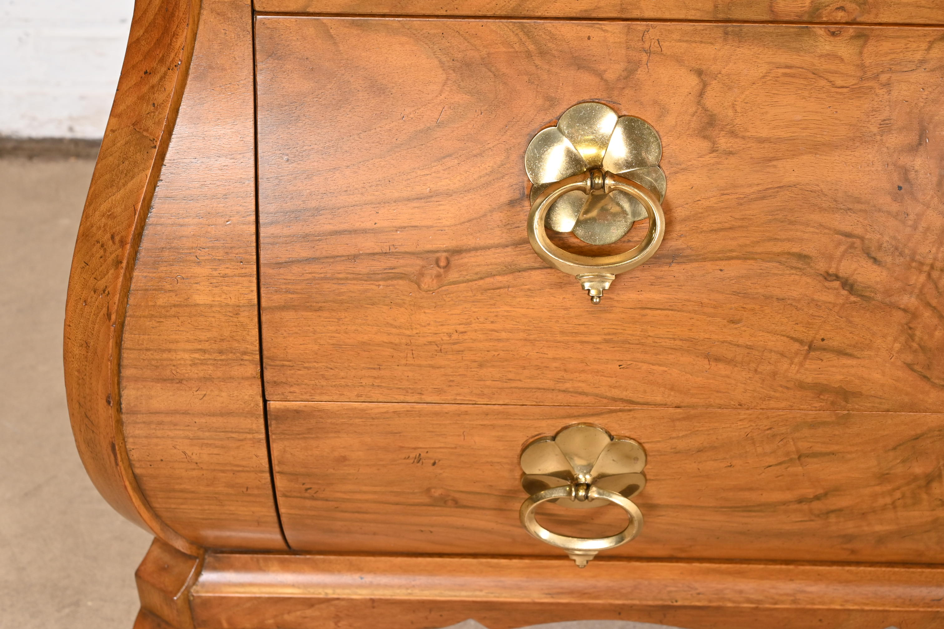 Baker Furniture Louis XV Burled Walnut Bombay Chest or Commode - Image 7