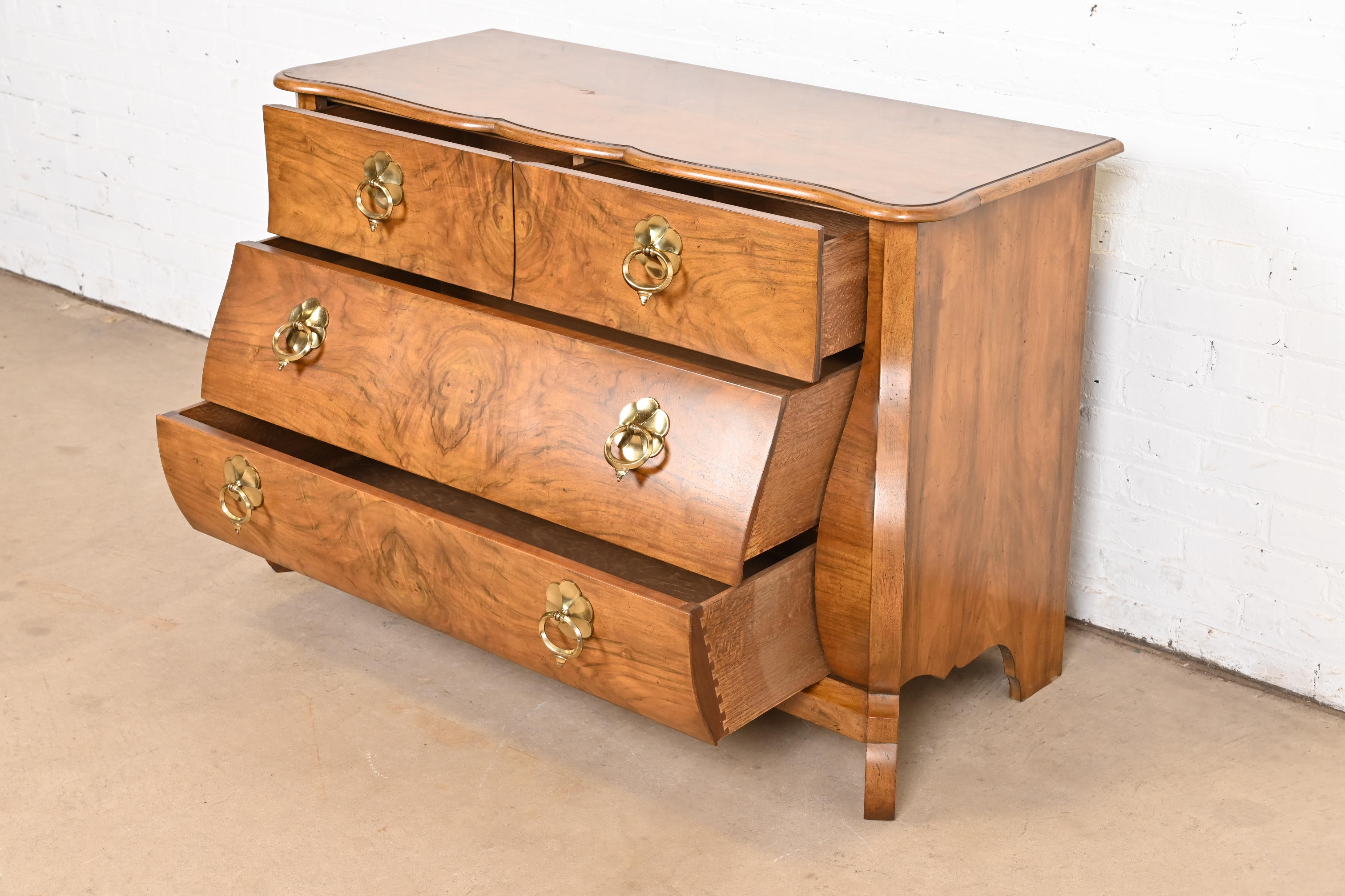 Baker Furniture Louis XV Burled Walnut Bombay Chest or Commode - Image 6