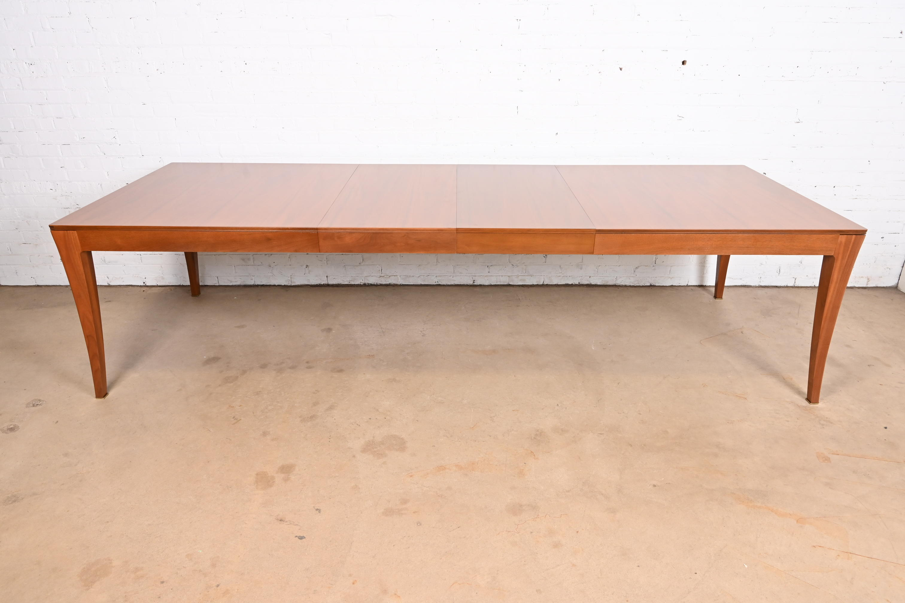 Bill Sofield for Baker Furniture Modern Walnut Extension Dining Table, Newly Refinished