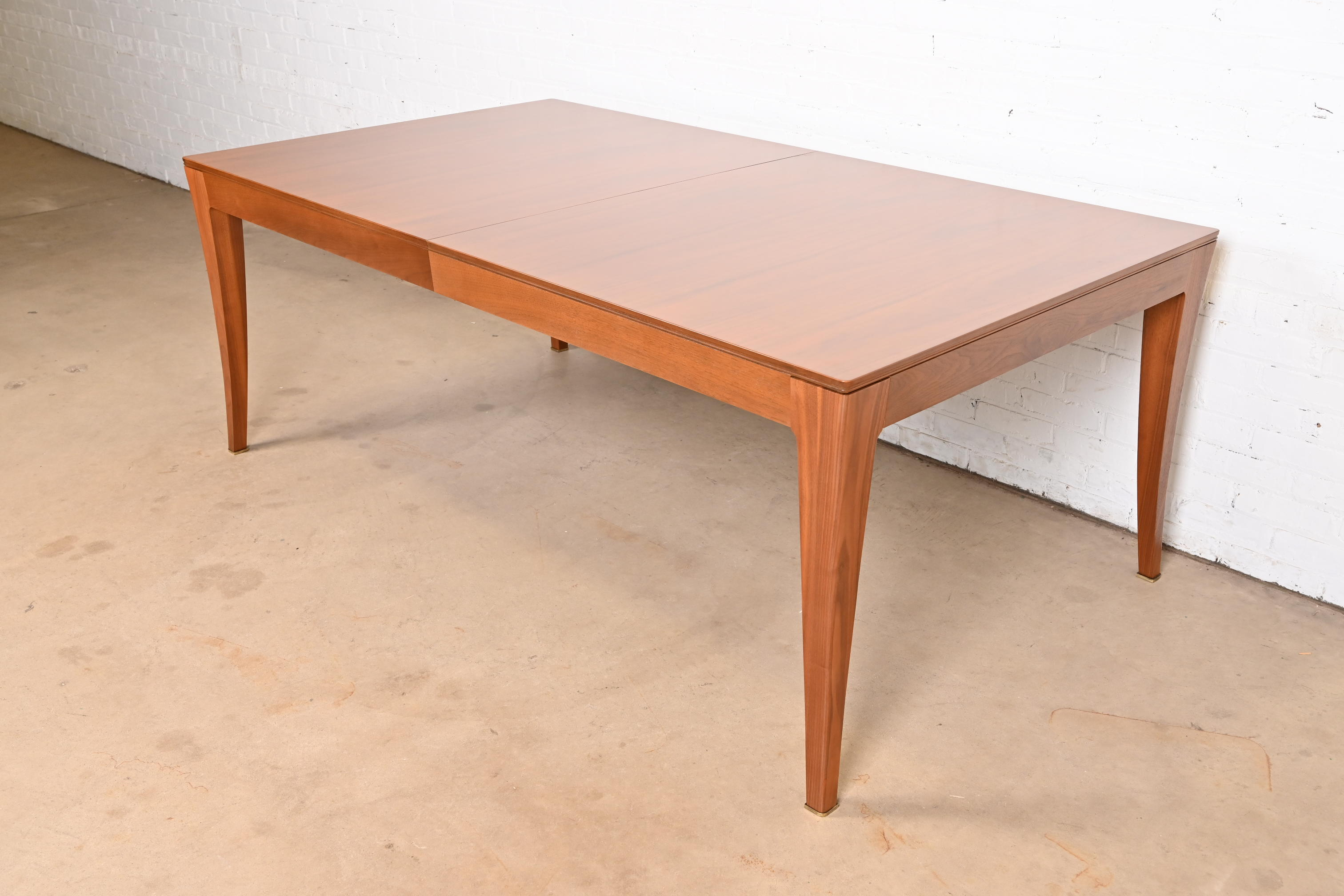 Bill Sofield for Baker Furniture Modern Walnut Extension Dining Table, Newly Refinished - Image 7