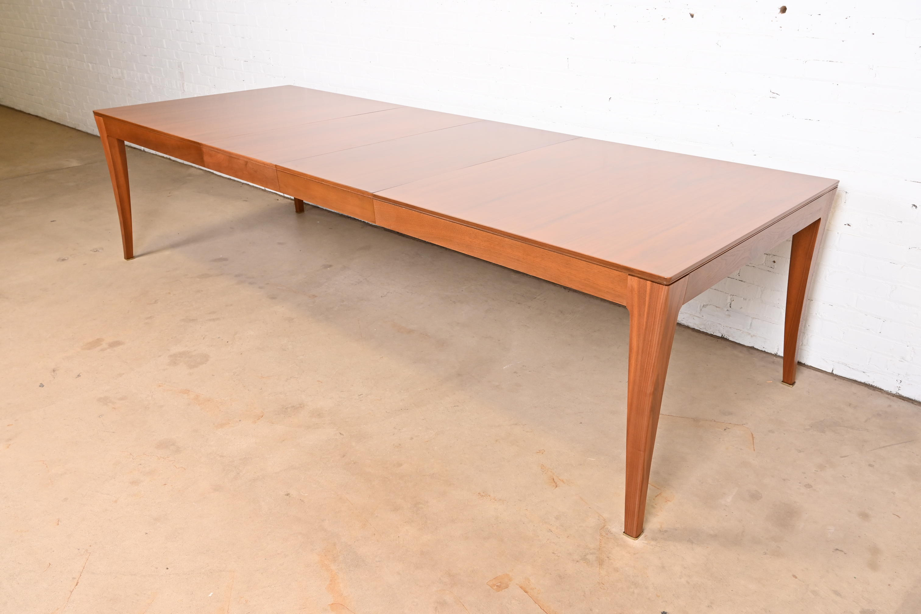 Bill Sofield for Baker Furniture Modern Walnut Extension Dining Table, Newly Refinished - Image 3